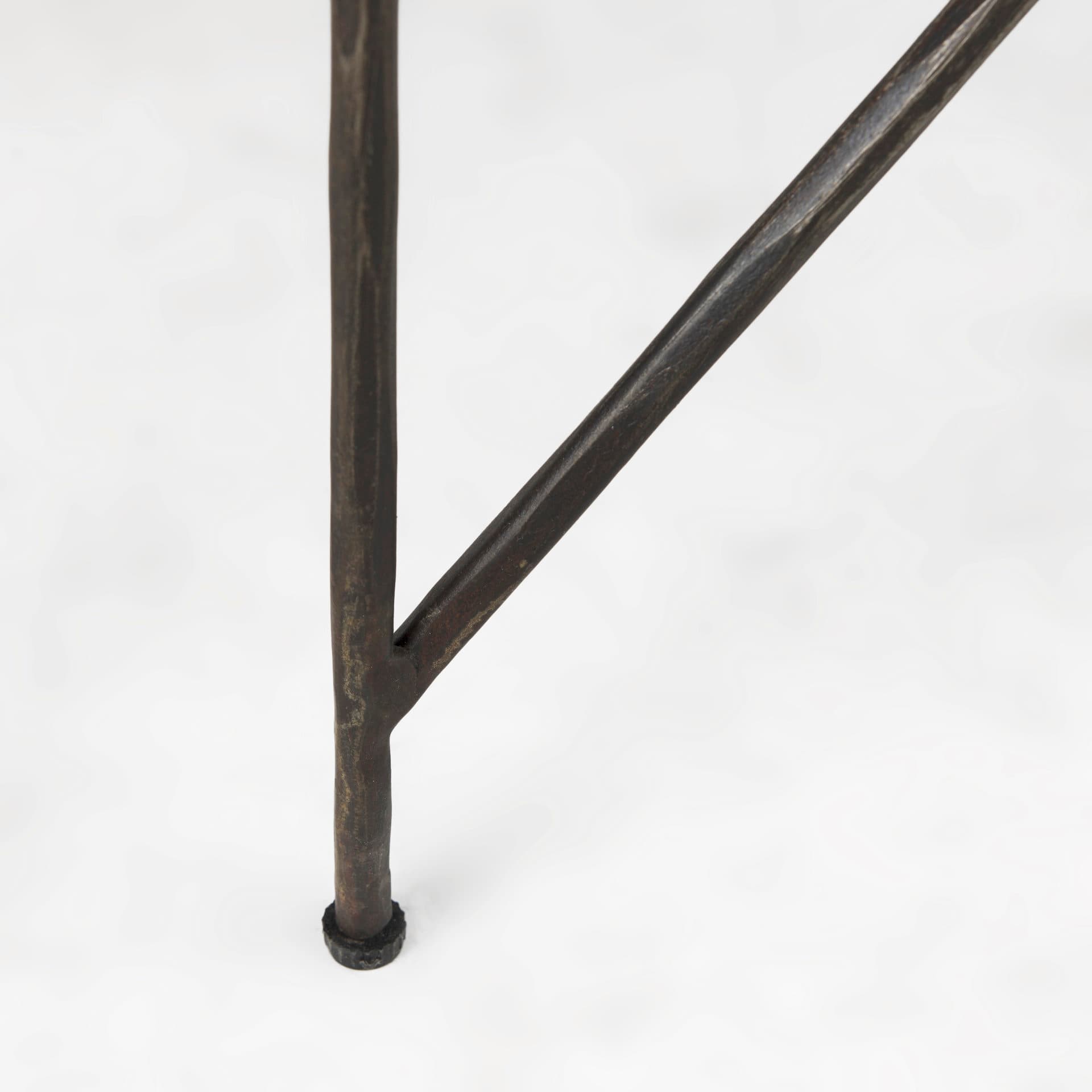 Lorlei 20.0L x 20.0W x 23.8H White Marble Top W/ Gray Iron Legs End and Side Table — product photograph