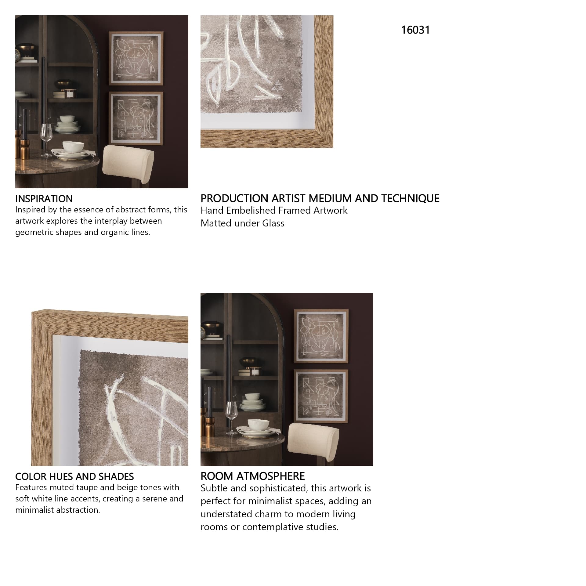Obscure II by Mercana Studio Hand Embelished Framed Artwork Matted under Glass — in a styled room