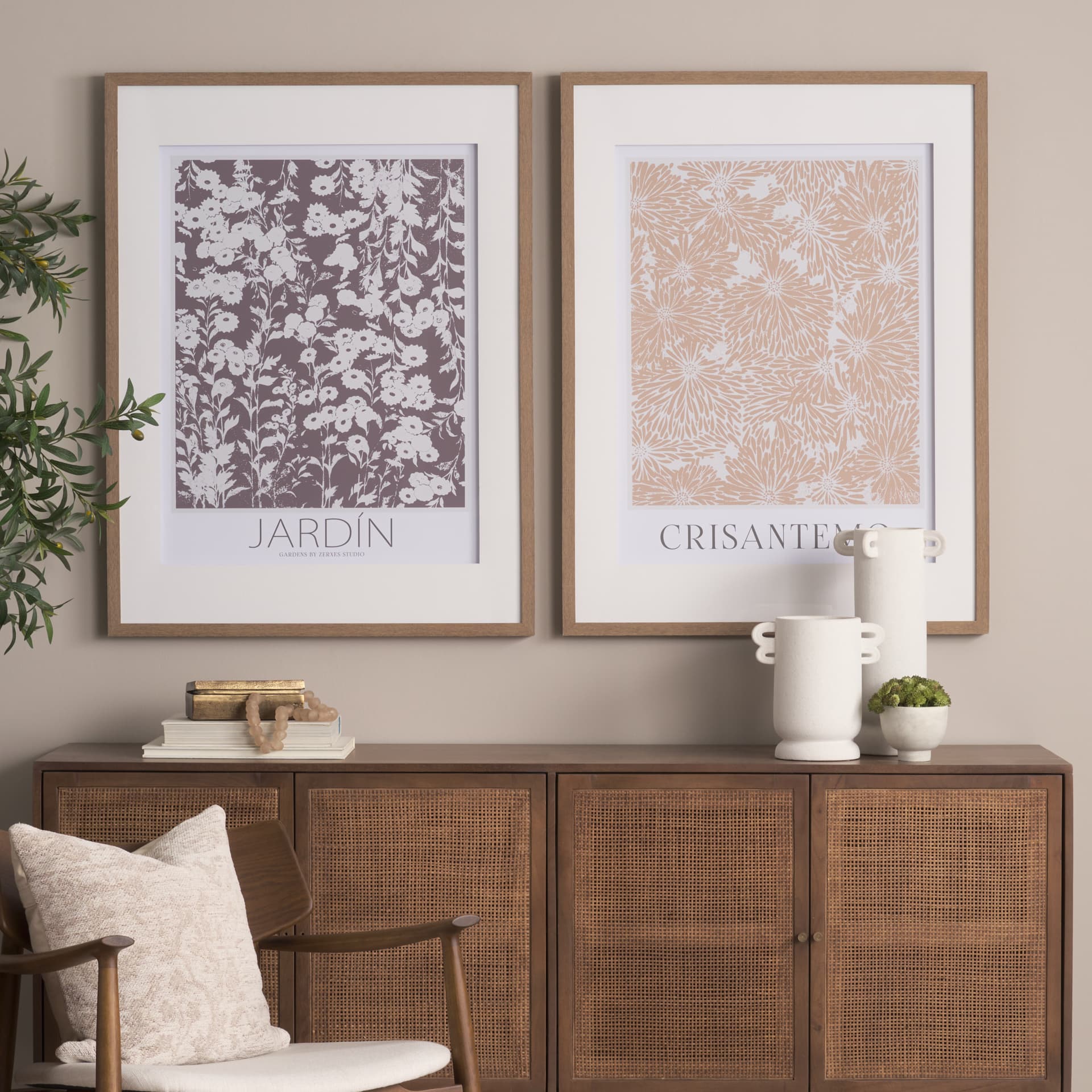 Belleza En Flores I by Mercana Studio a Framed Art Print Matted under Glass — product photograph
