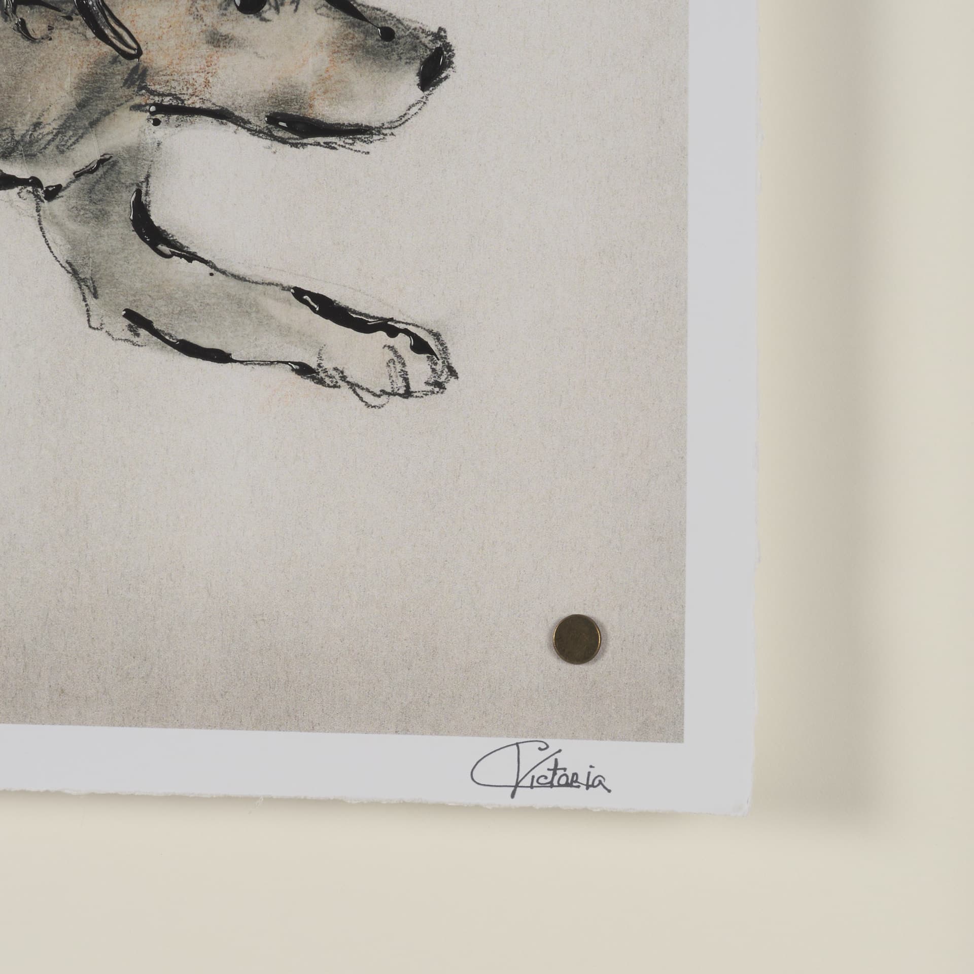 Playful Pup I by Mercana Studio Hand Embelished Framed Artwork Matted under Glass — product photograph