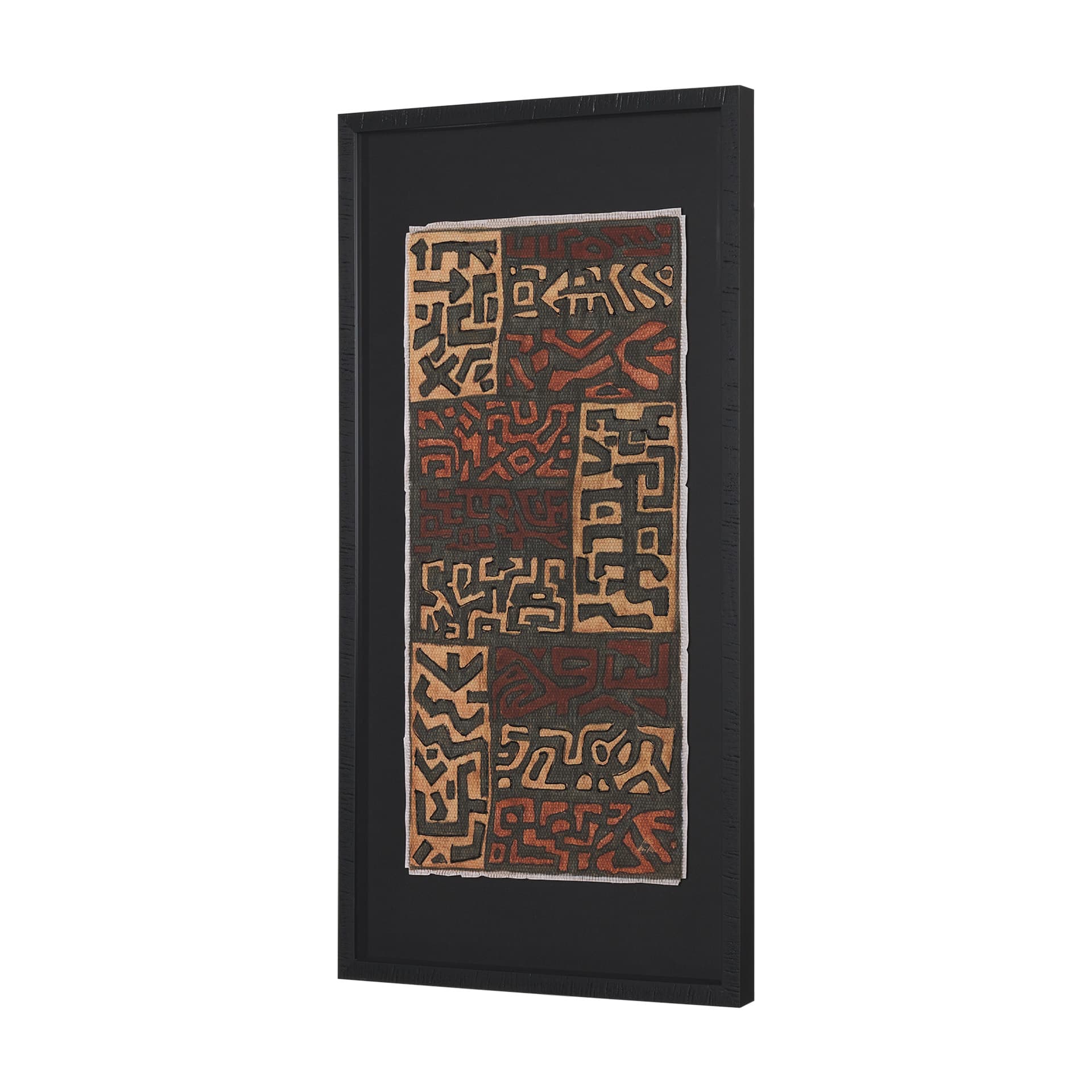 Mud Cloth Tapestry I by Mercana Studio a Hand Embellished Framed Art Print Matted under Glass — product photograph