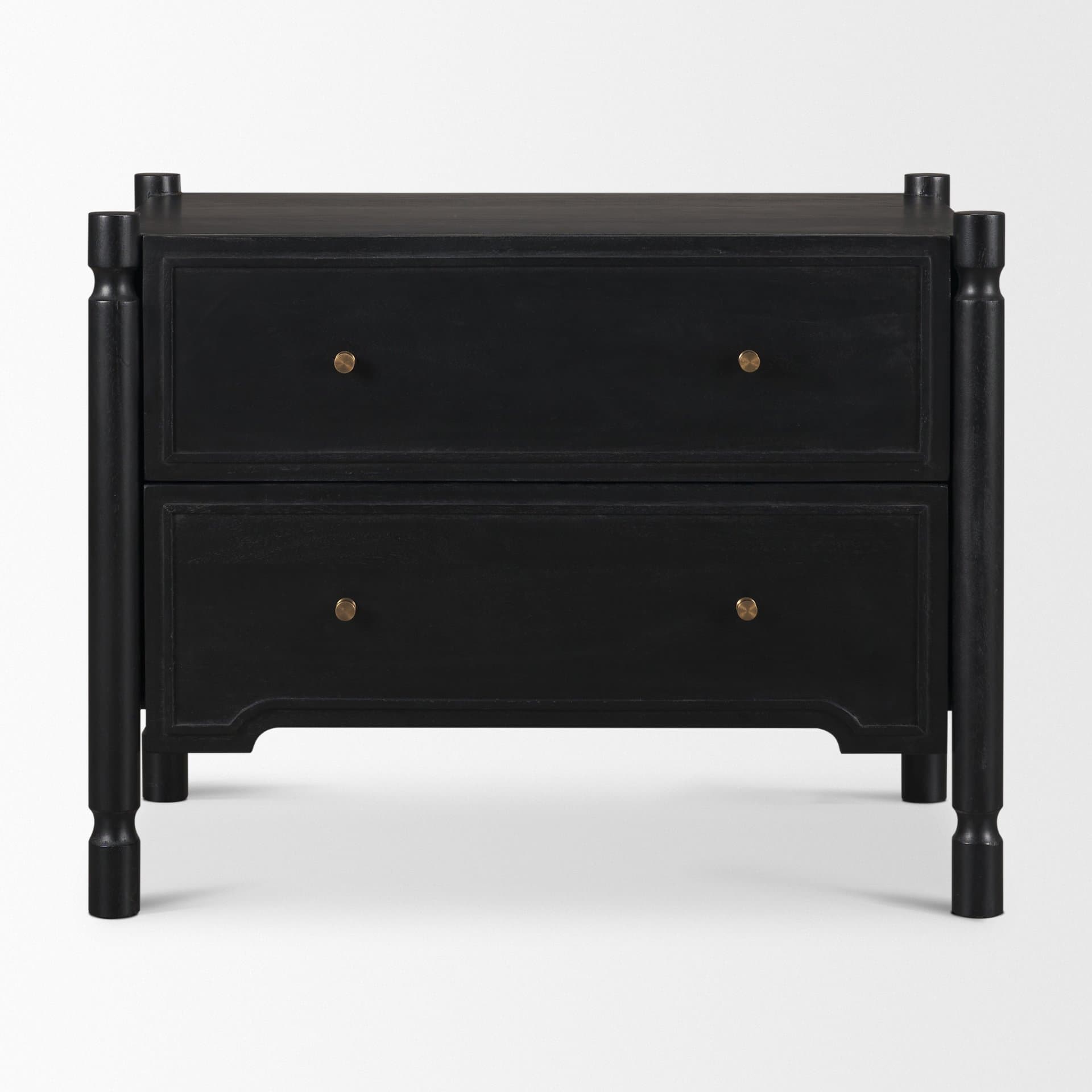 Phil Black Wood 2 Drawer Accent Cabinet — product photograph