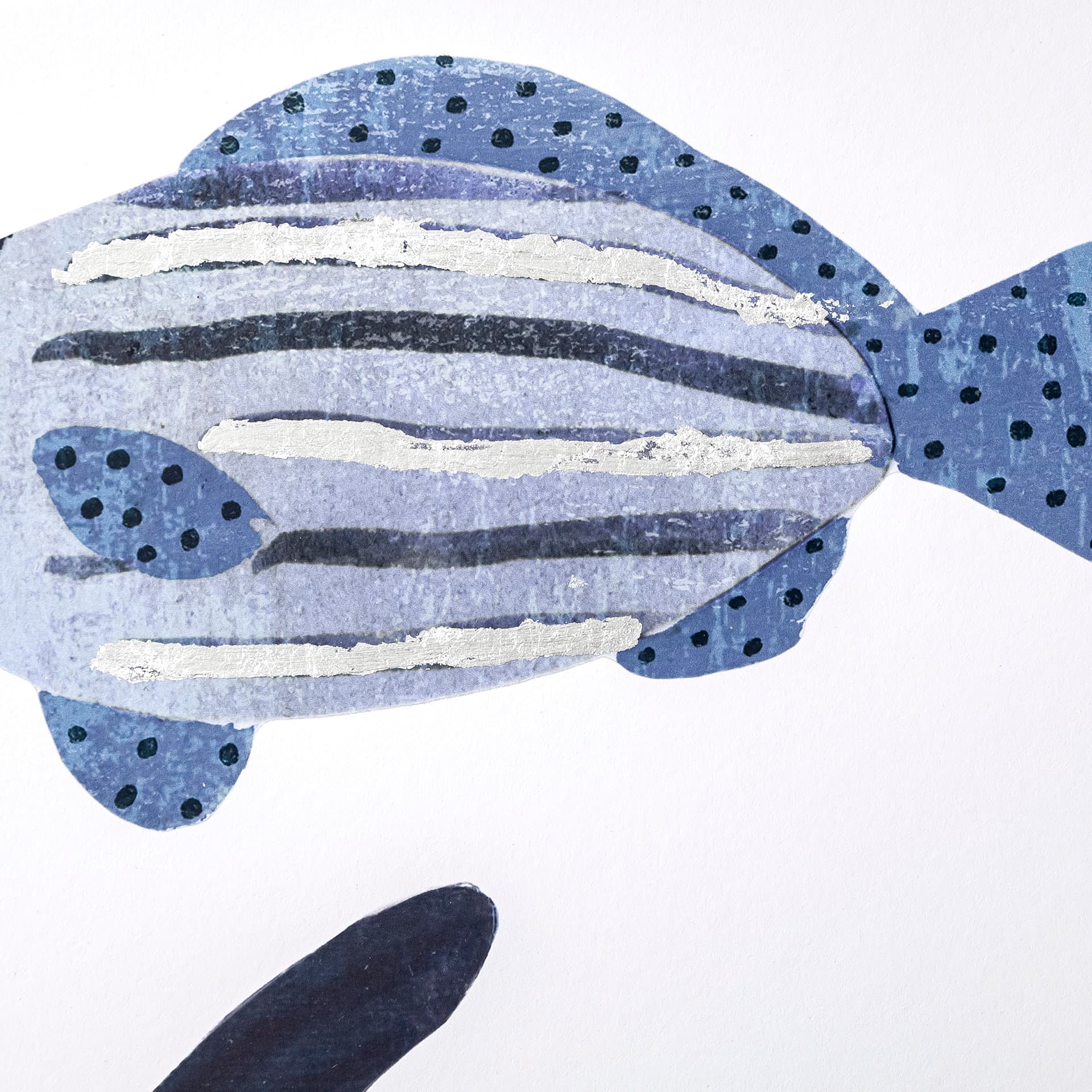 Patterned Fish II by Victoria Barnes a Hand Embellished Textured Framed Art Print Matted under Glass — product photograph