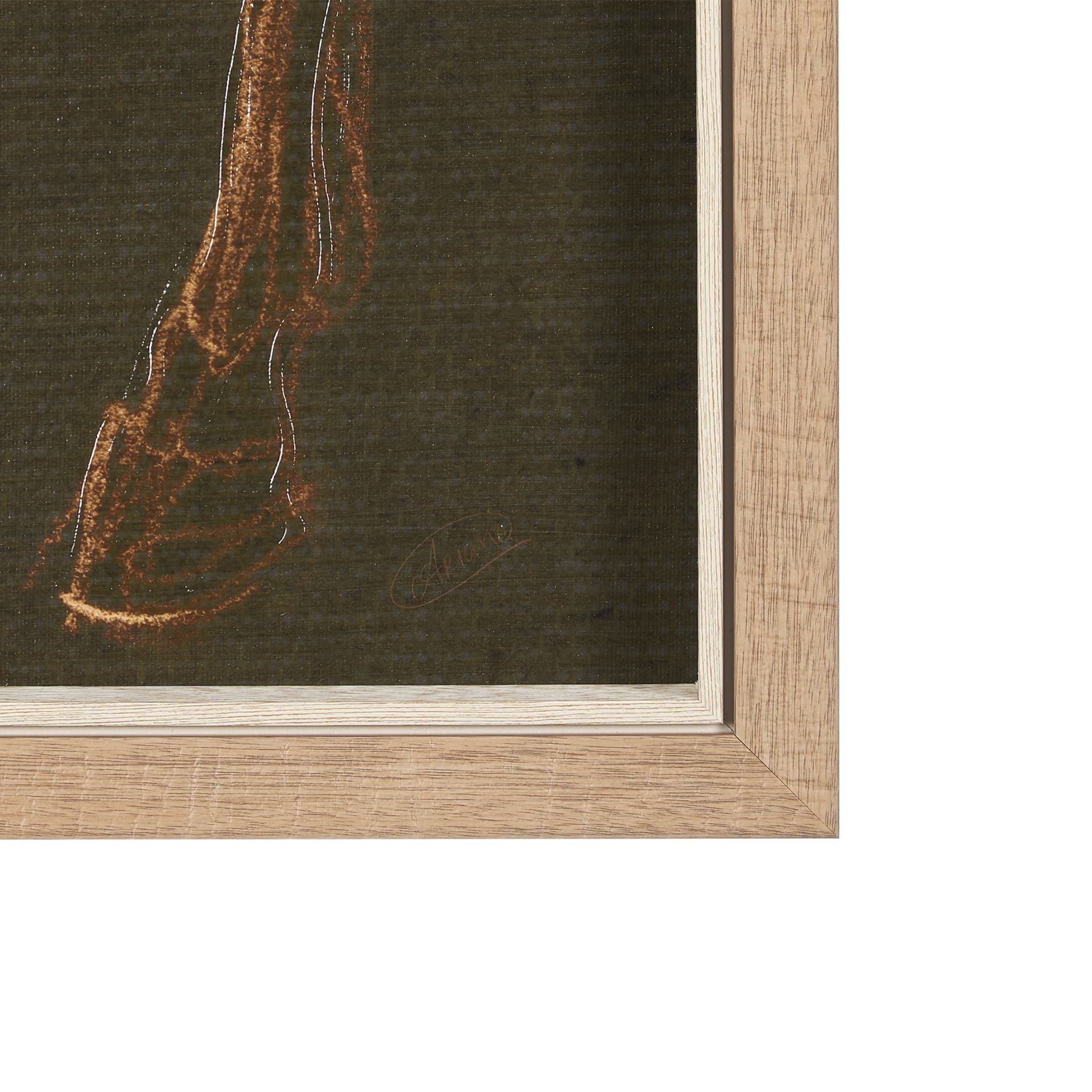 Horse IV Olive by Mercana Studio a Hand Embellished Textured Framed Art Print — product photograph