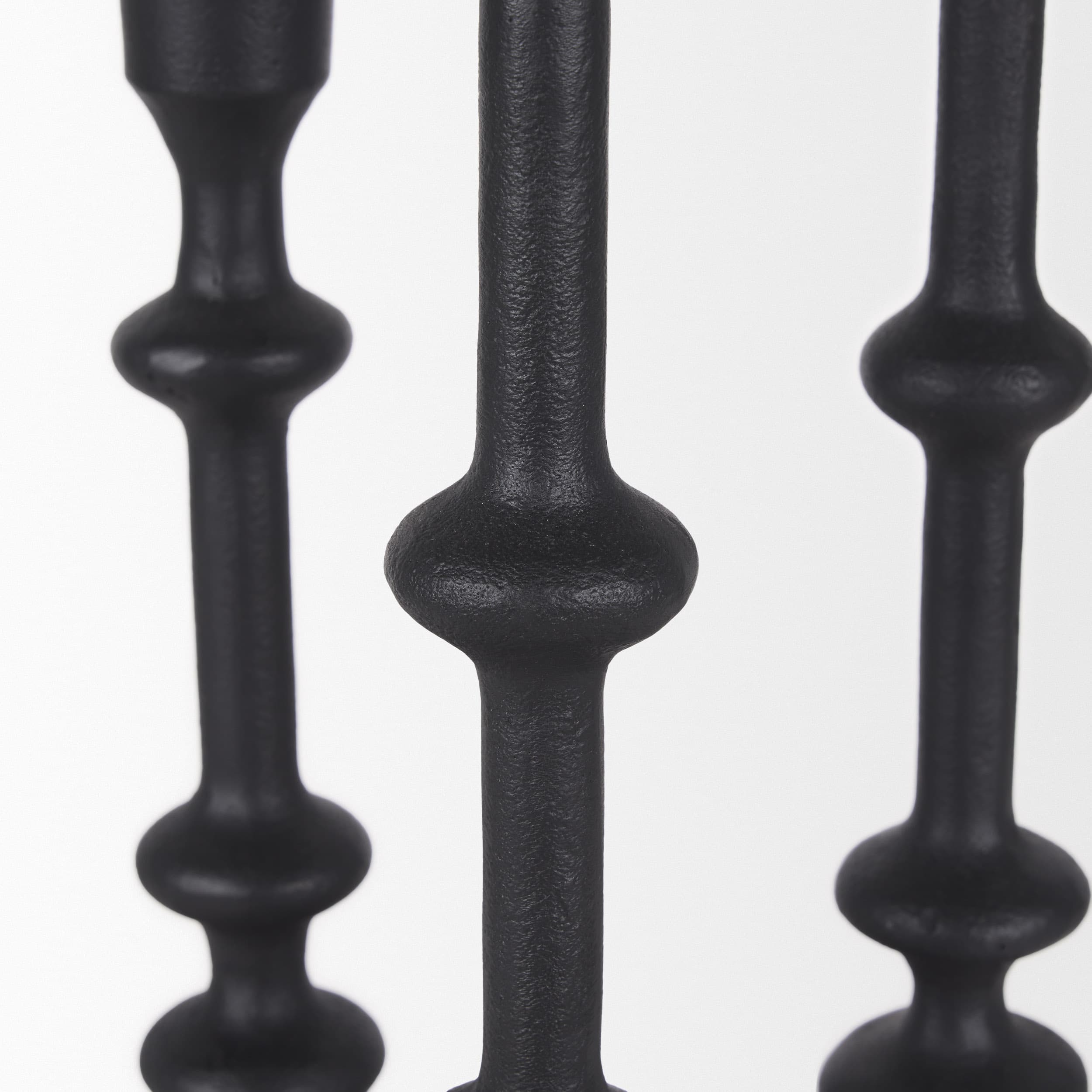 Paolo Matte Black Metal Candle Holder (Set of 3) — product photograph