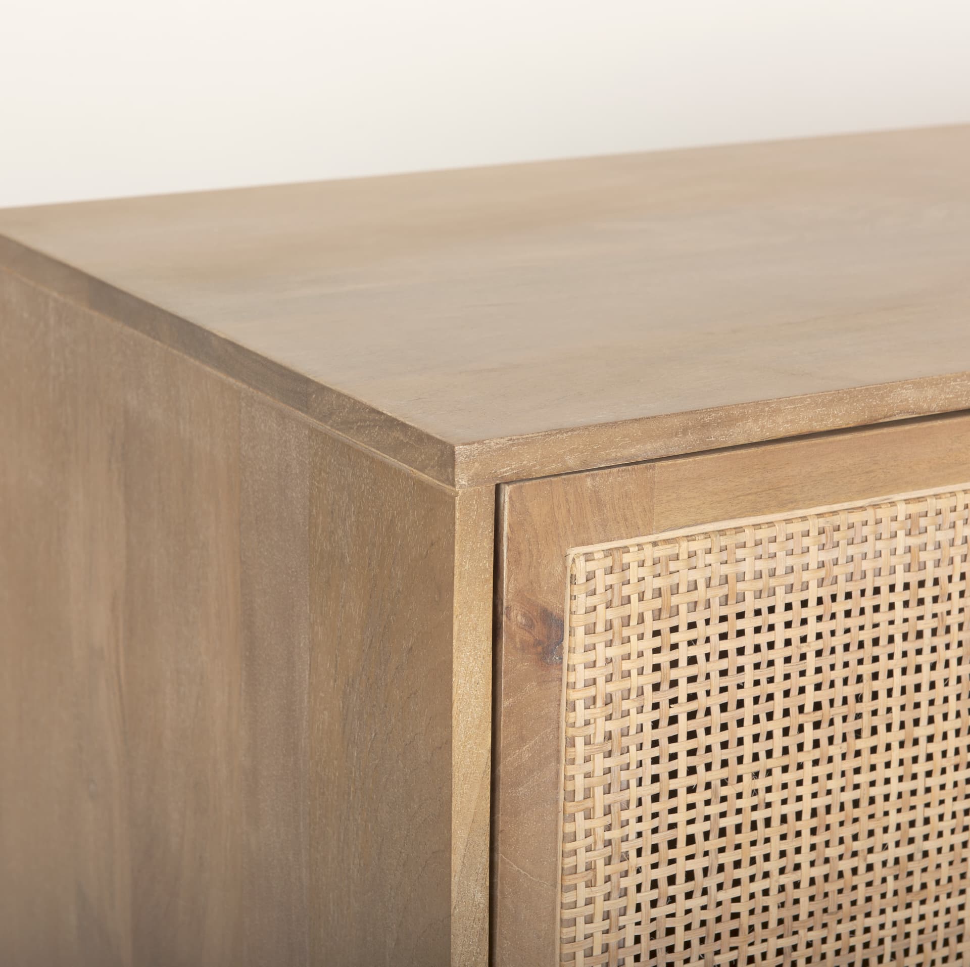 Grier 72" Light Brown Solid Wood W/ Cane Sideboard — product photograph