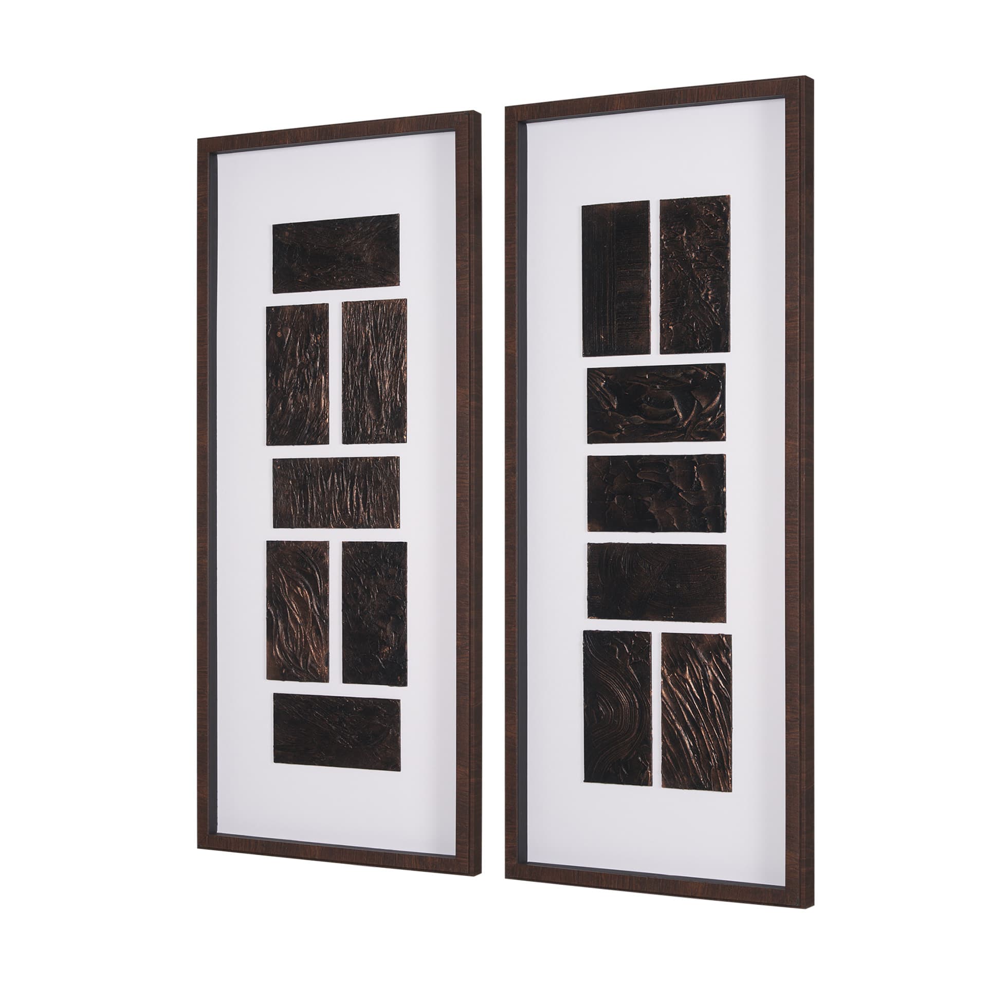 Grouped Bricks (Set of 2) by Studio M a handmade Original Framed Artwork under Glass — product photograph