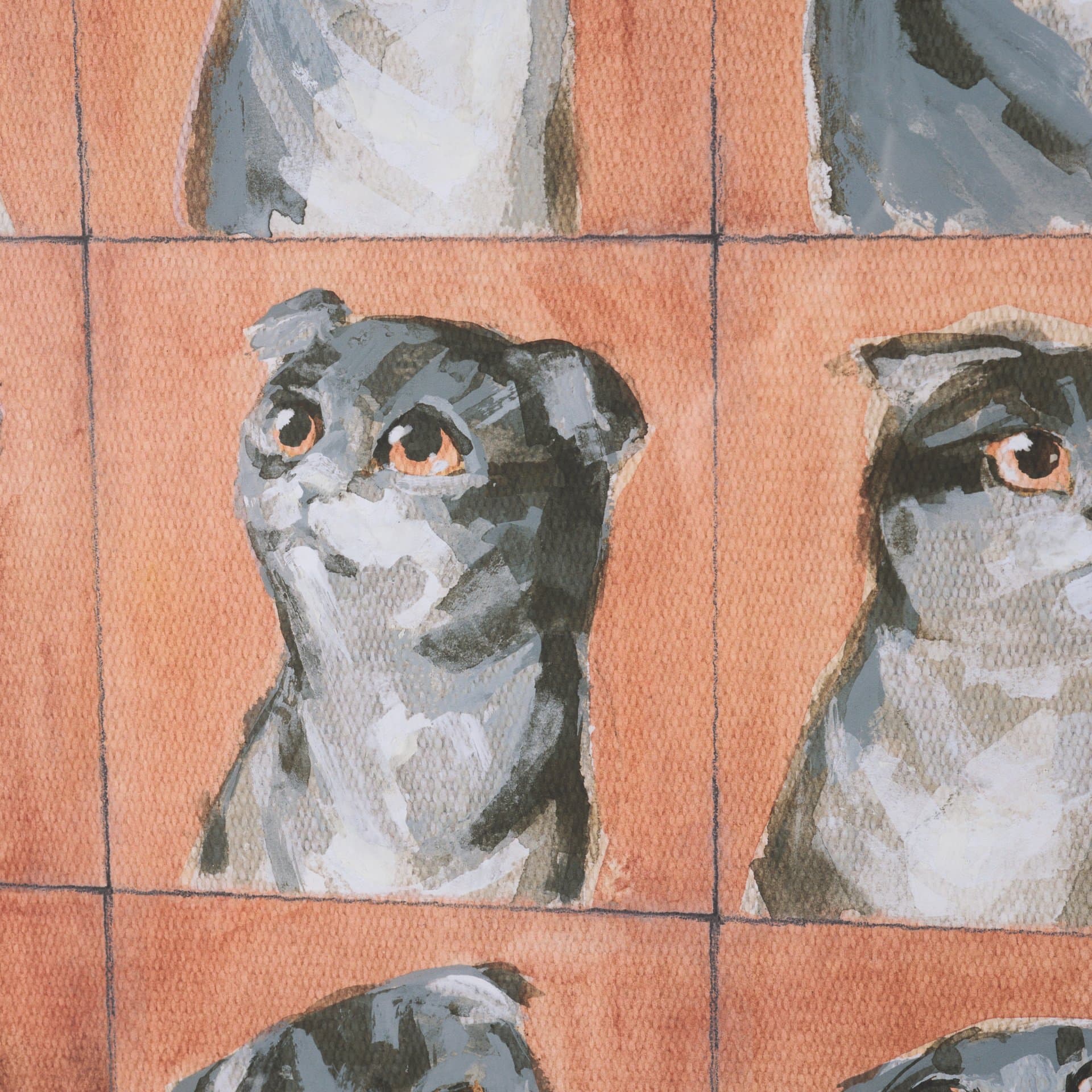 A Cats Many Faces by Mercana Studio Hand-Embellished Framed Artwork Matted under Glass — product photograph