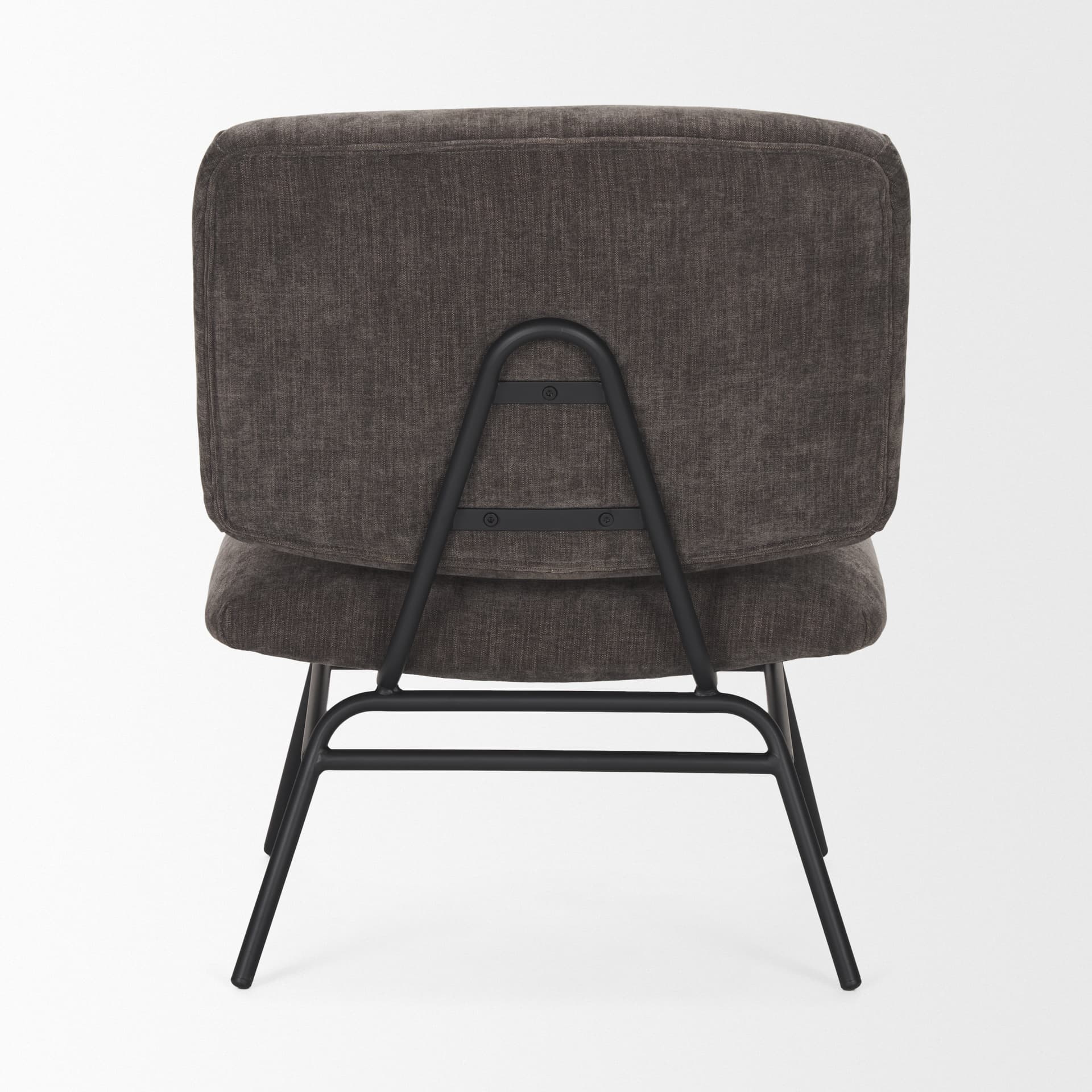 Nora Charcoal Fabric w/ Matte Black Metal Legs Accent Chair — product photograph