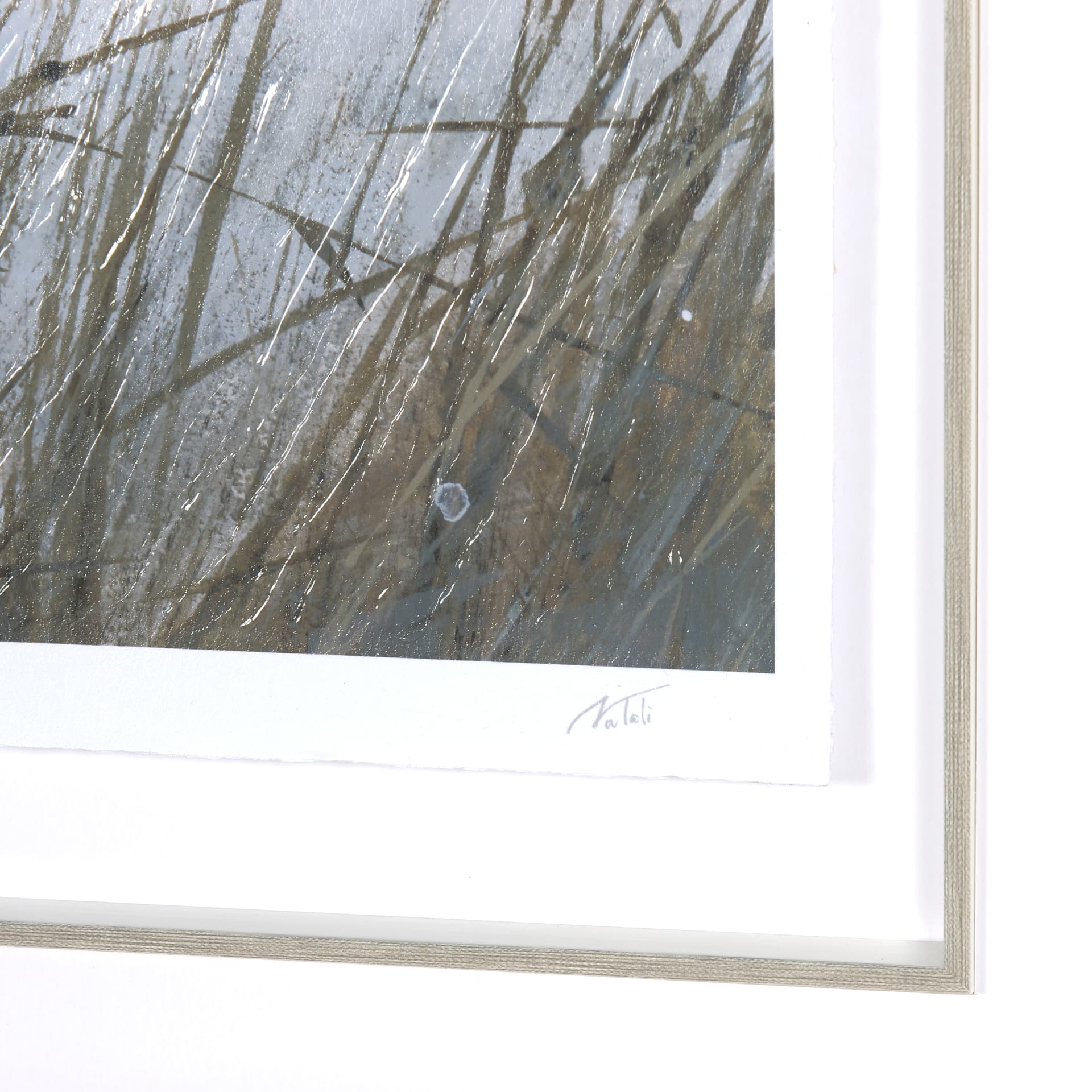 Chilly Breeze I by Natali a Hand Embelished Textured Framed Art Print Matted under Glass — product photograph