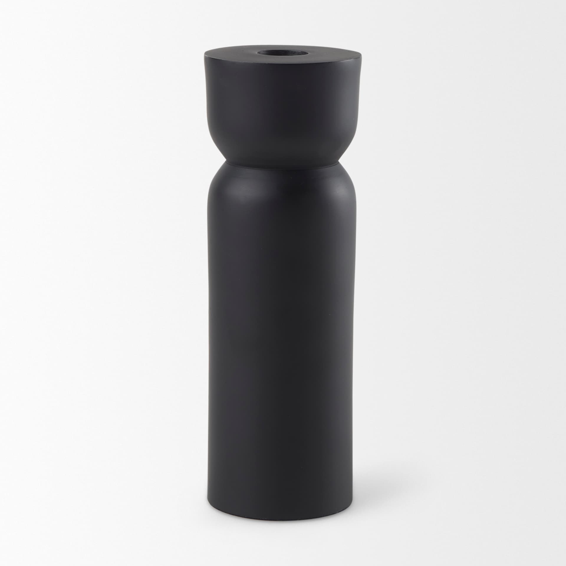 Malta Black Large Metal Candle Holder — product photograph