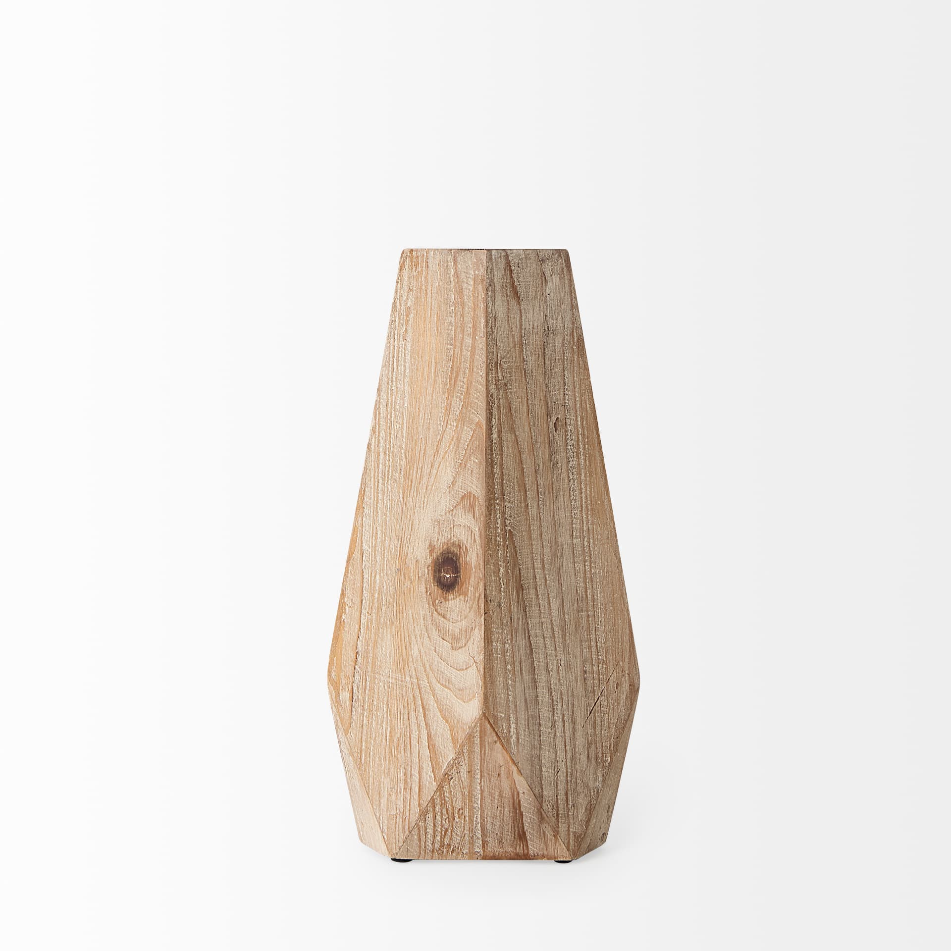 Allen II Small Natural Wooden Base Oval Vase — product photograph