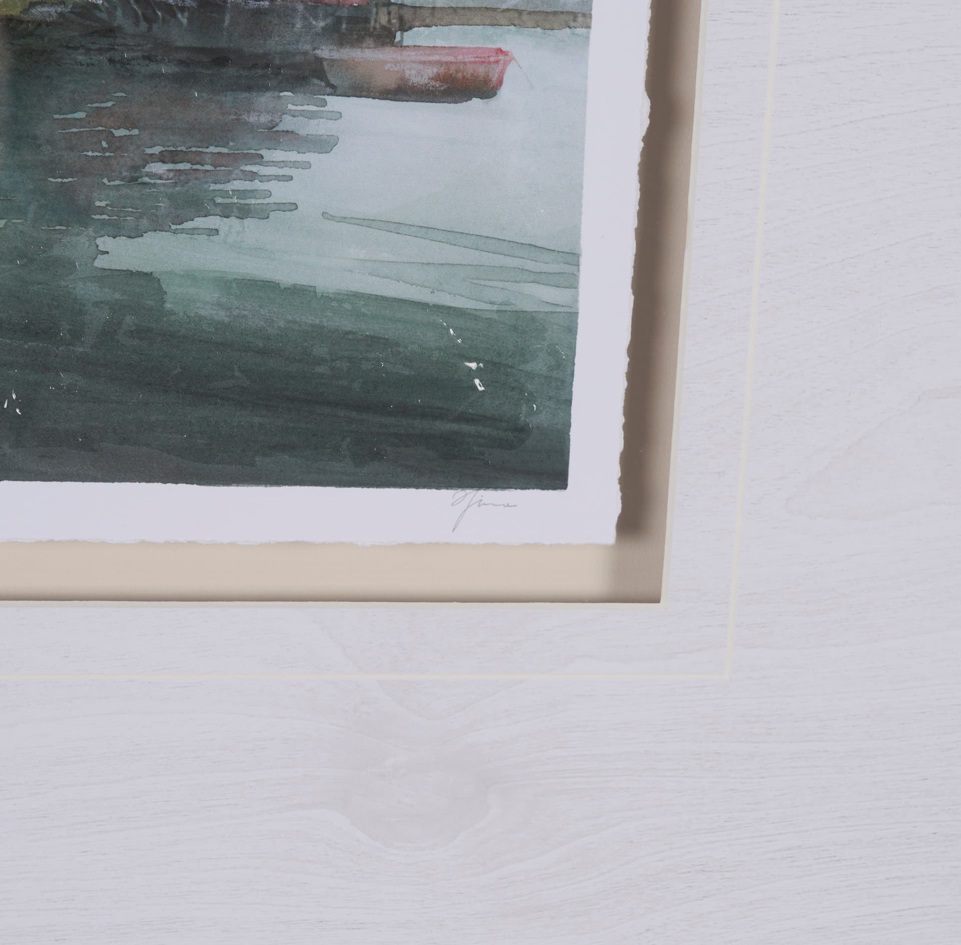 East Coast View II by Mercana Studio a Hand Embellished Framed Art Print Matted under Glass — product photograph