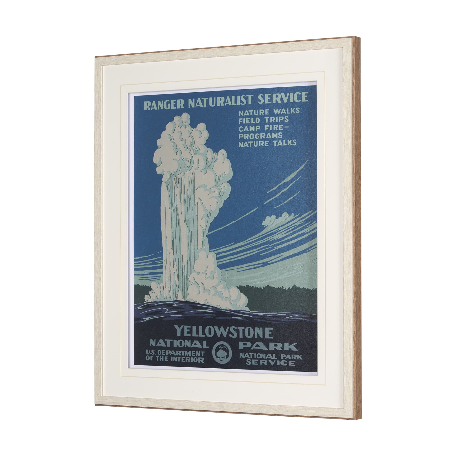 Yellowstone National Park by The Vinatage Collection a Framed Art Print Matted under Glass — product photograph