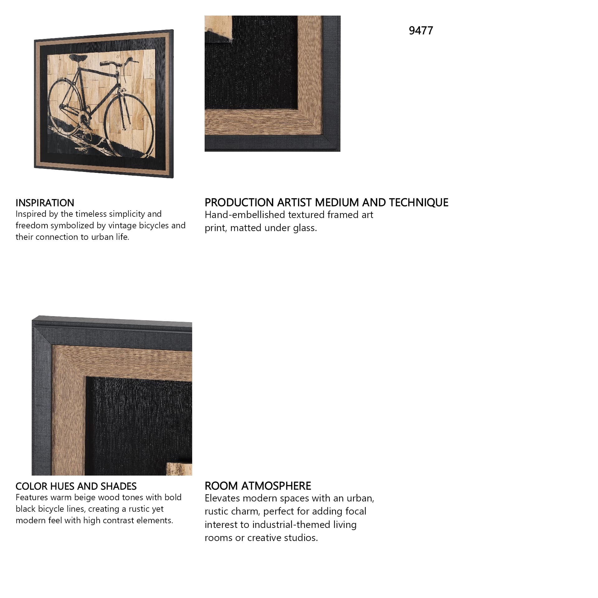 Fixed Gear 2 by Paperplate Inc a Hand Embelished Textured Framed Art Print — in a styled room