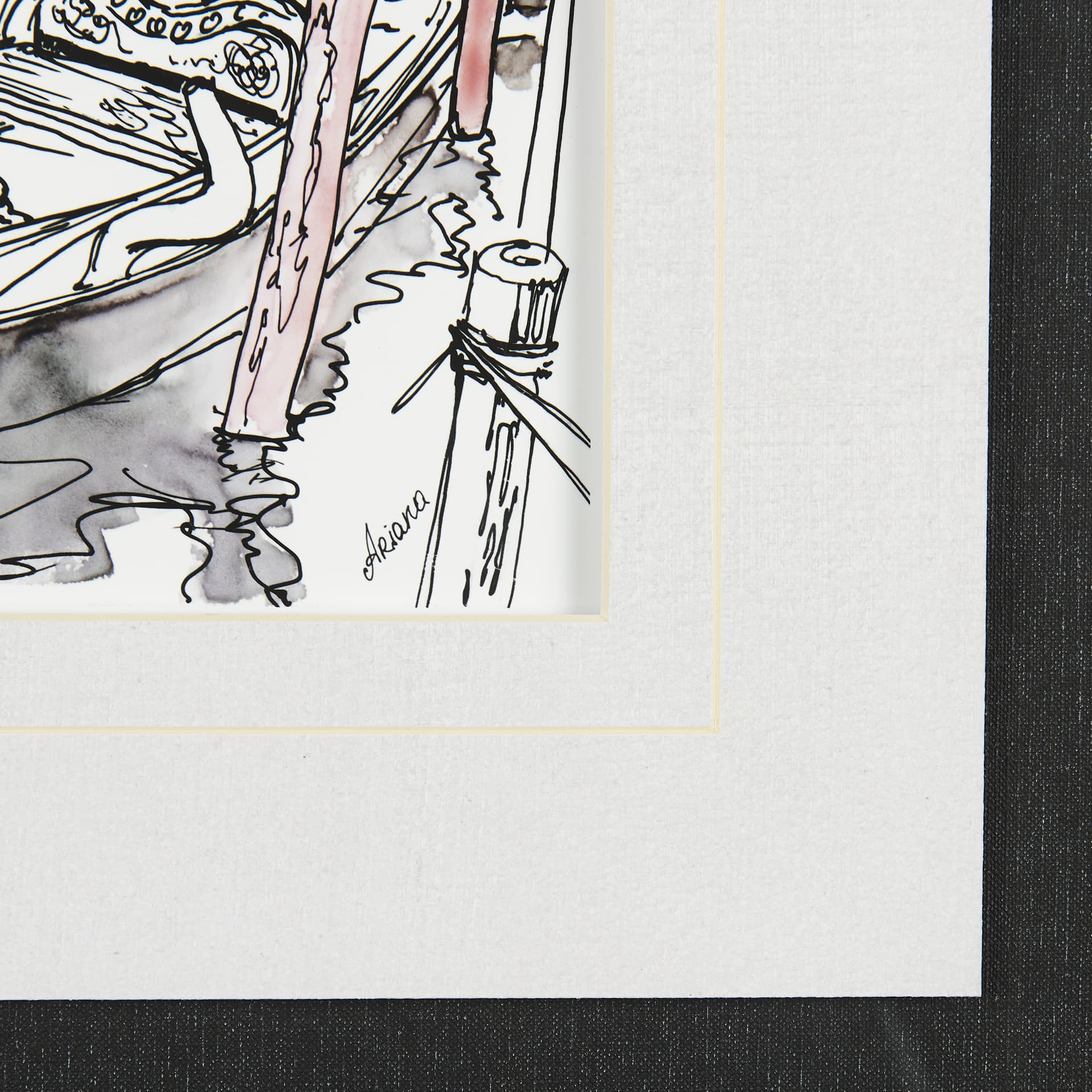 Travel memories V by Natalia a Framed Art Print Matted under Glass — product photograph