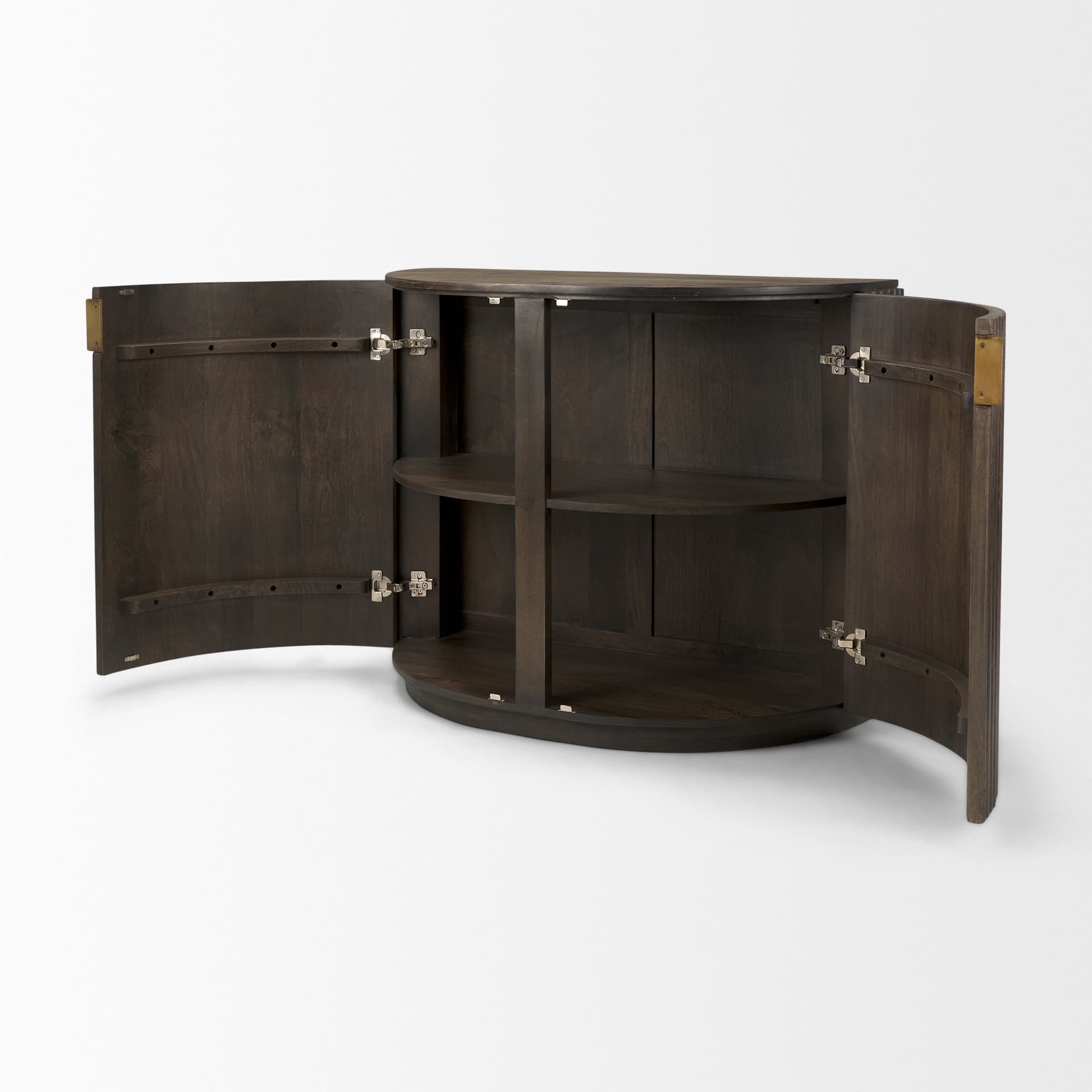 Terra Fluted Dark Brown 2-Door Accent Cabinet — product photograph