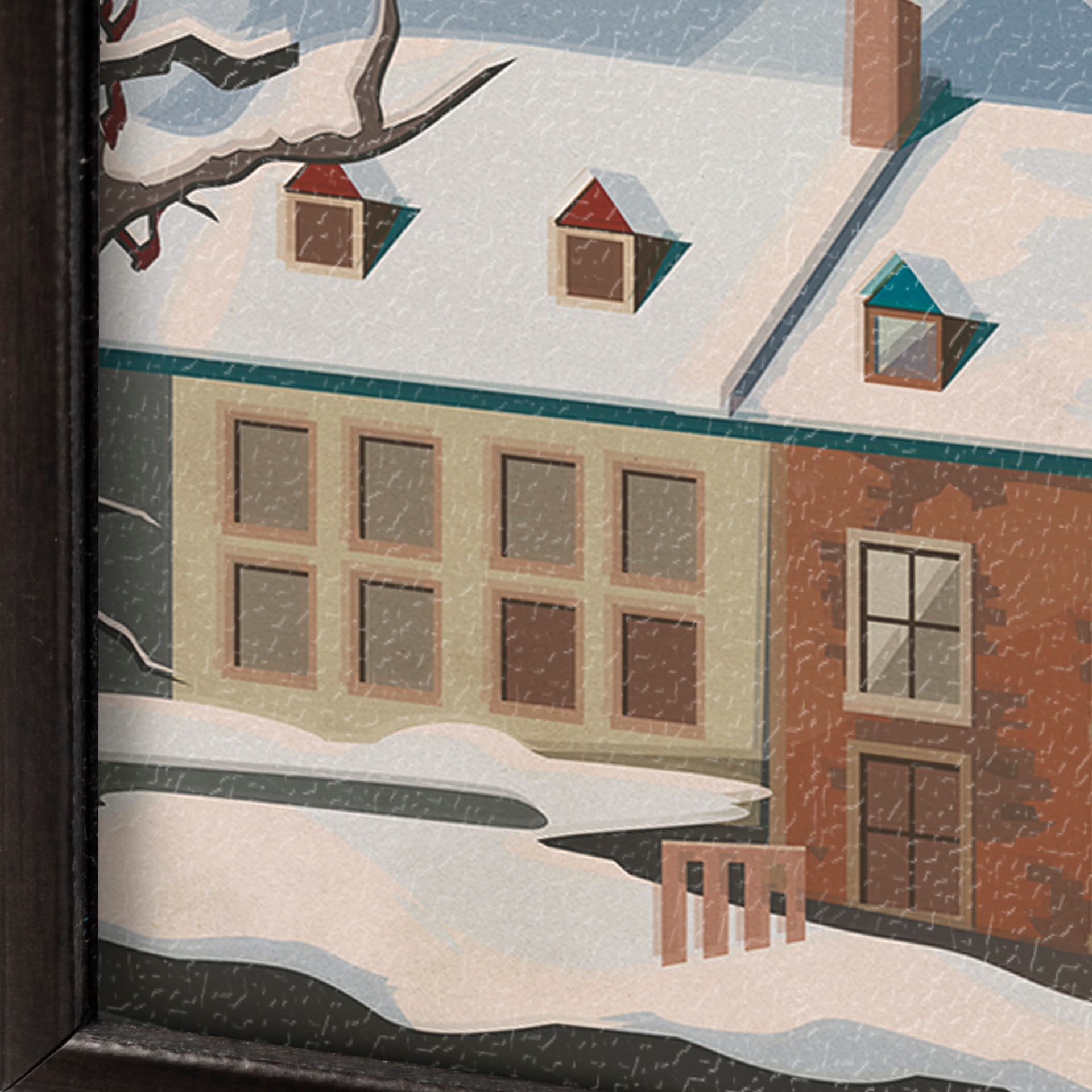 Quebec City Go Canada (SM) by Mercana Studio a Hand Embellished Decograph Framed Art Print — product photograph