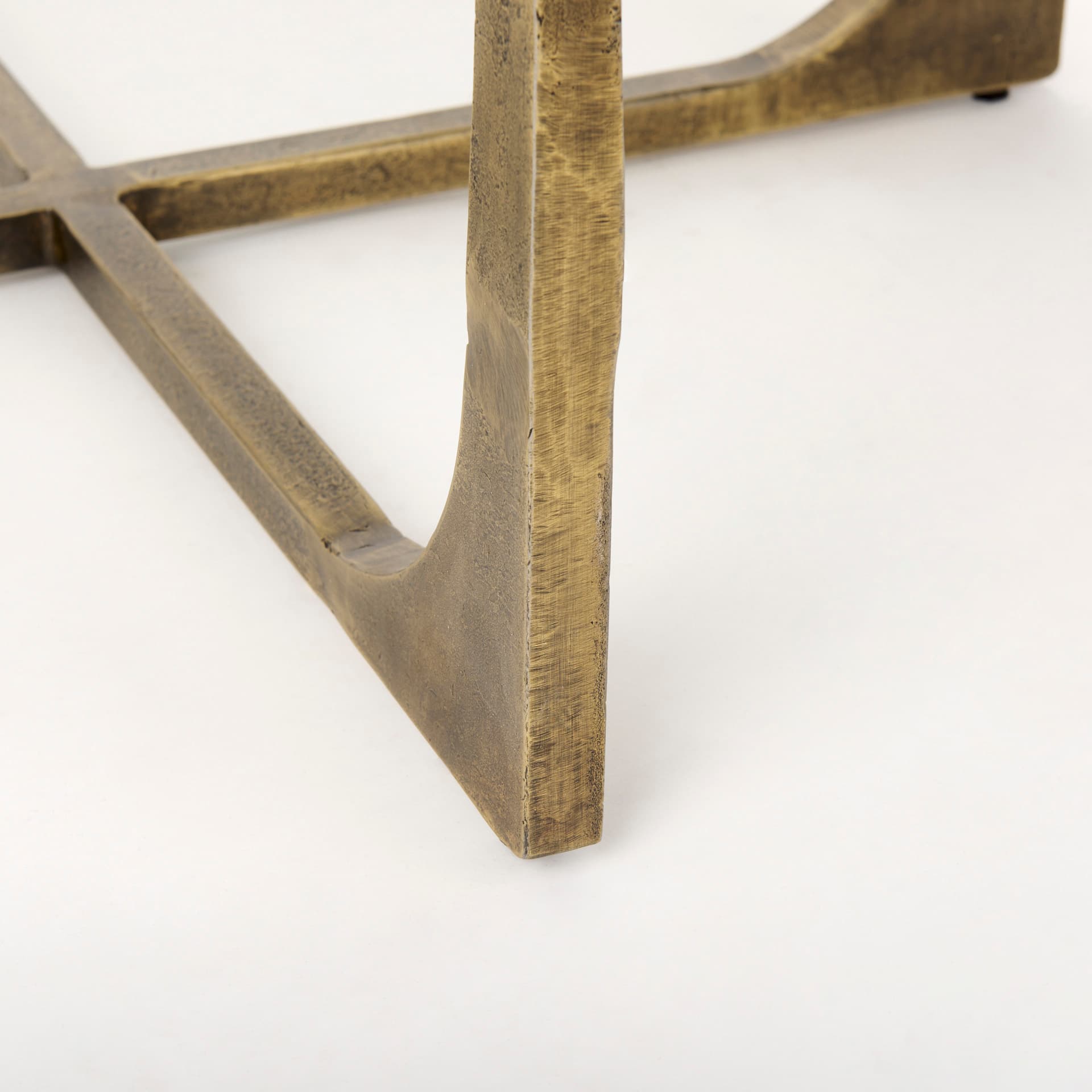 Atticus Marble and Antiqued Gold Metal Coffee Table — product photograph
