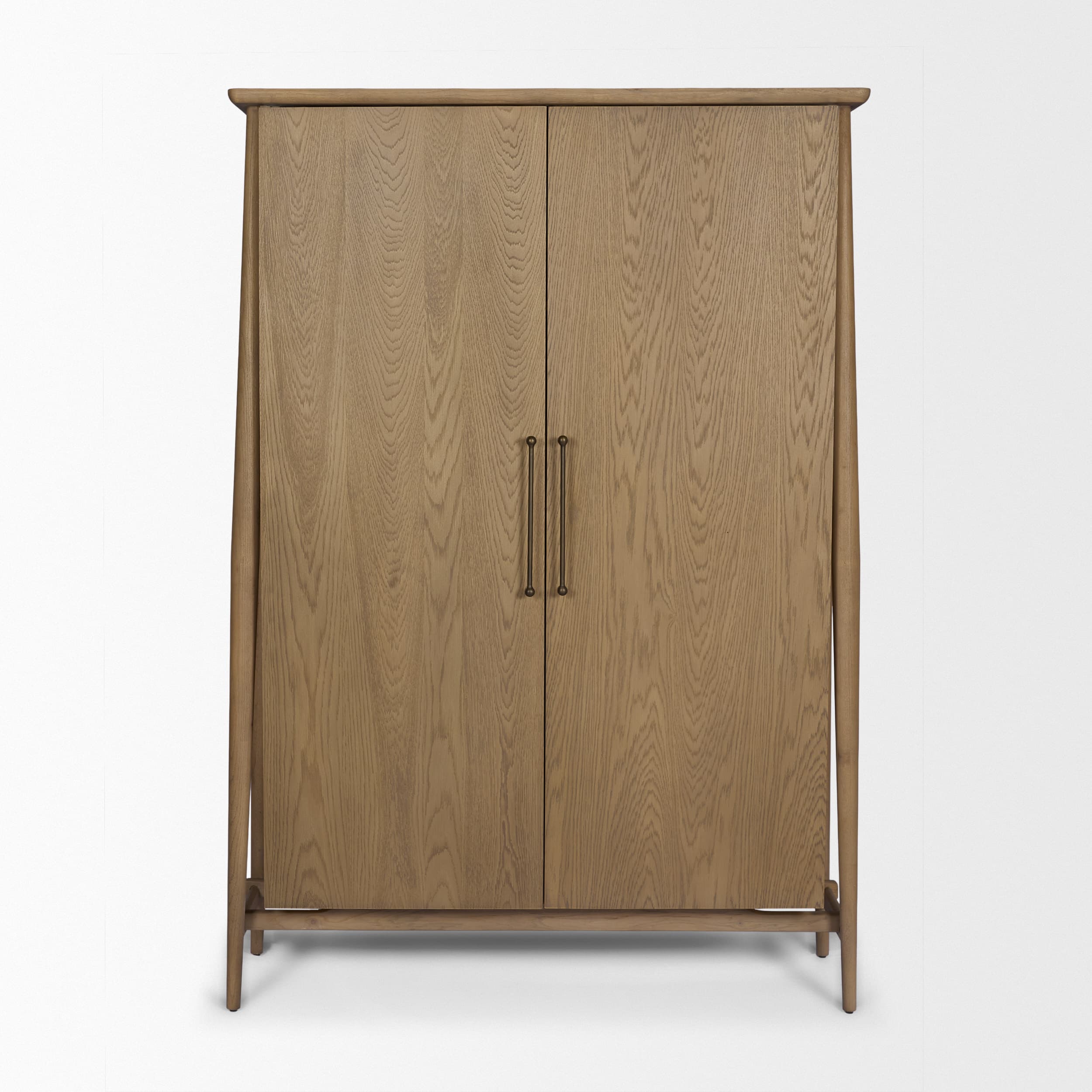 Hollis Gray-Brown Wood Curio Cabinet — product photograph