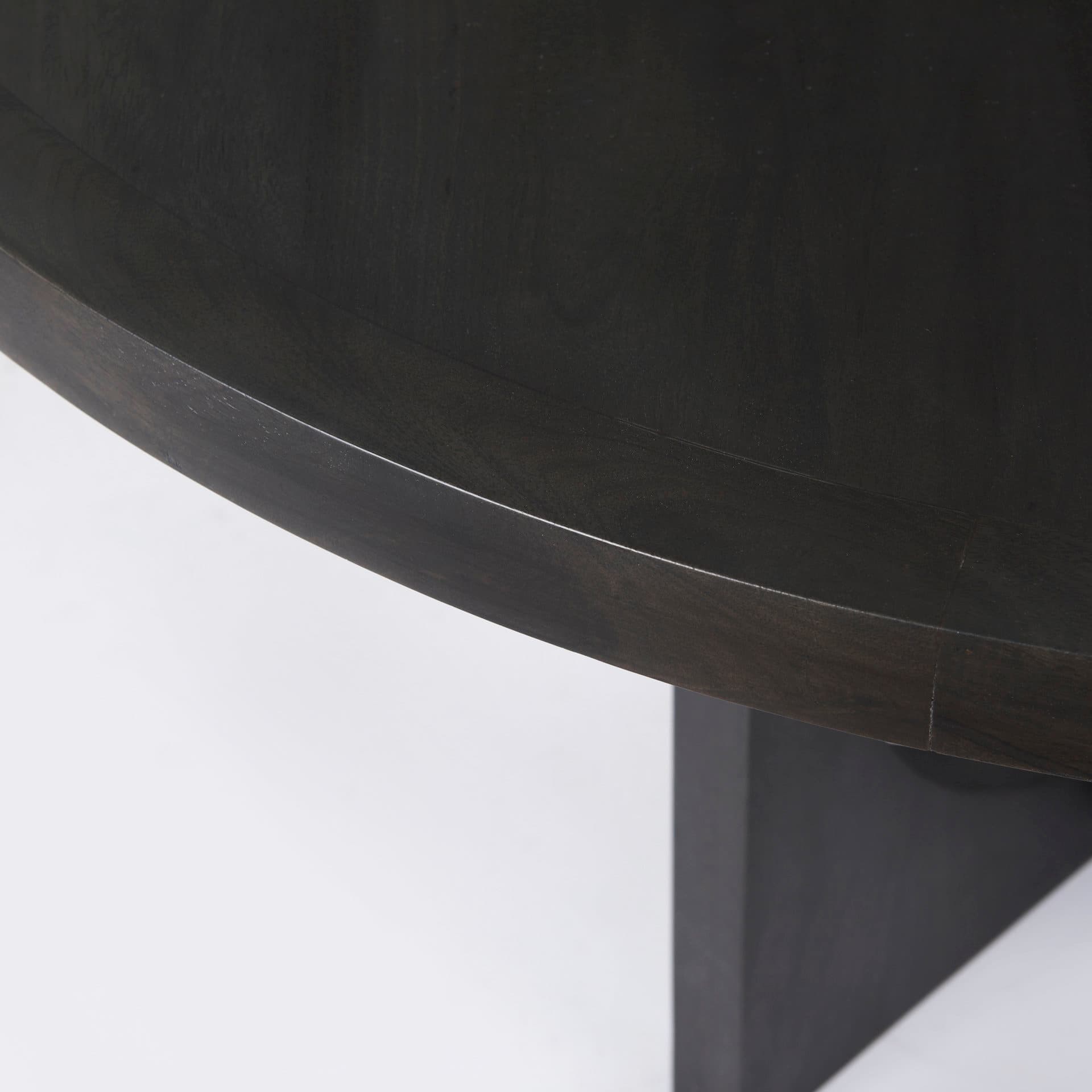Liesl 54" Round Pedestal Dining Table | Modern | Black Wood | Seats 6 — product photograph