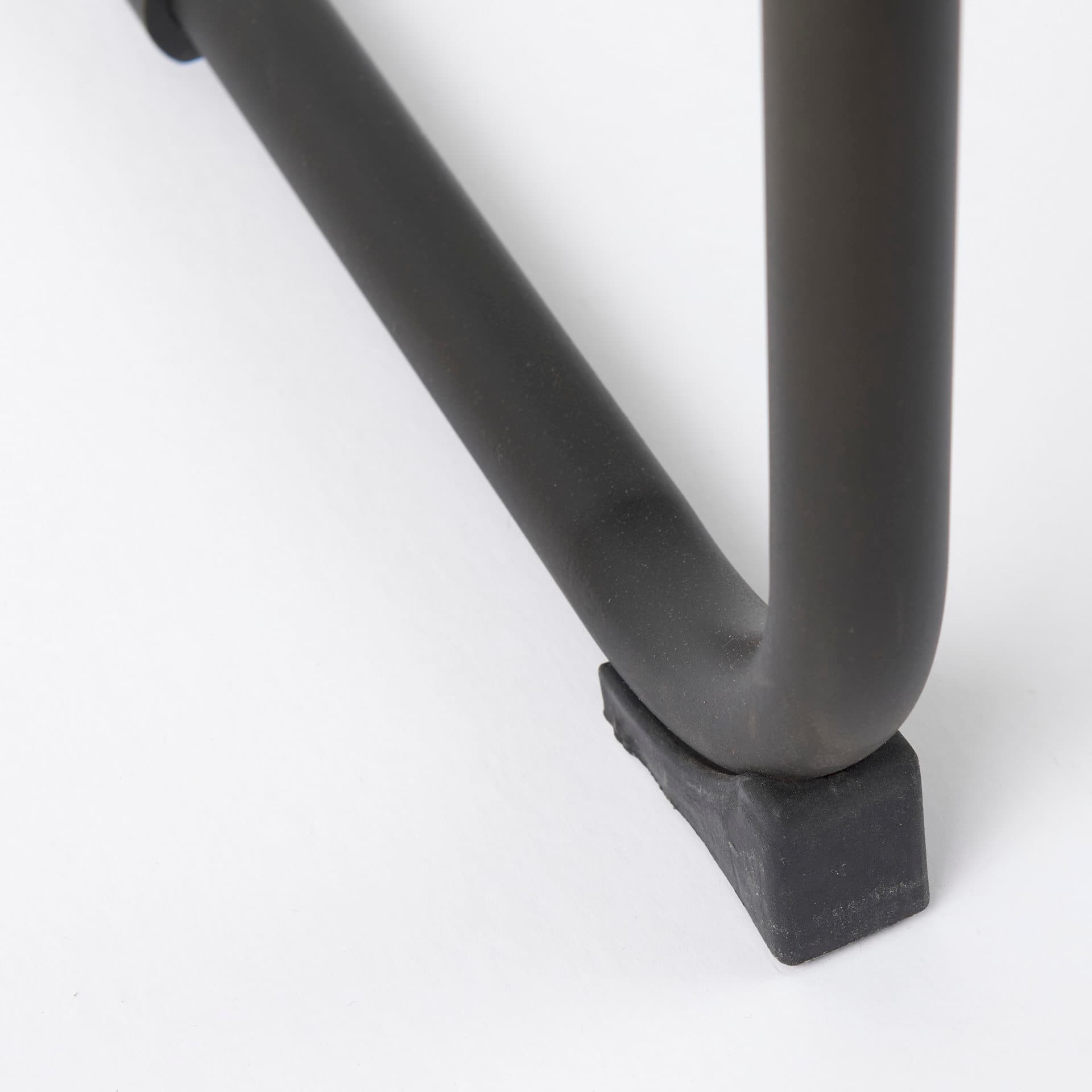 Berbick Low Back 30in Seat Bar Stool | Brown Leather w/ Gray Metal — product photograph