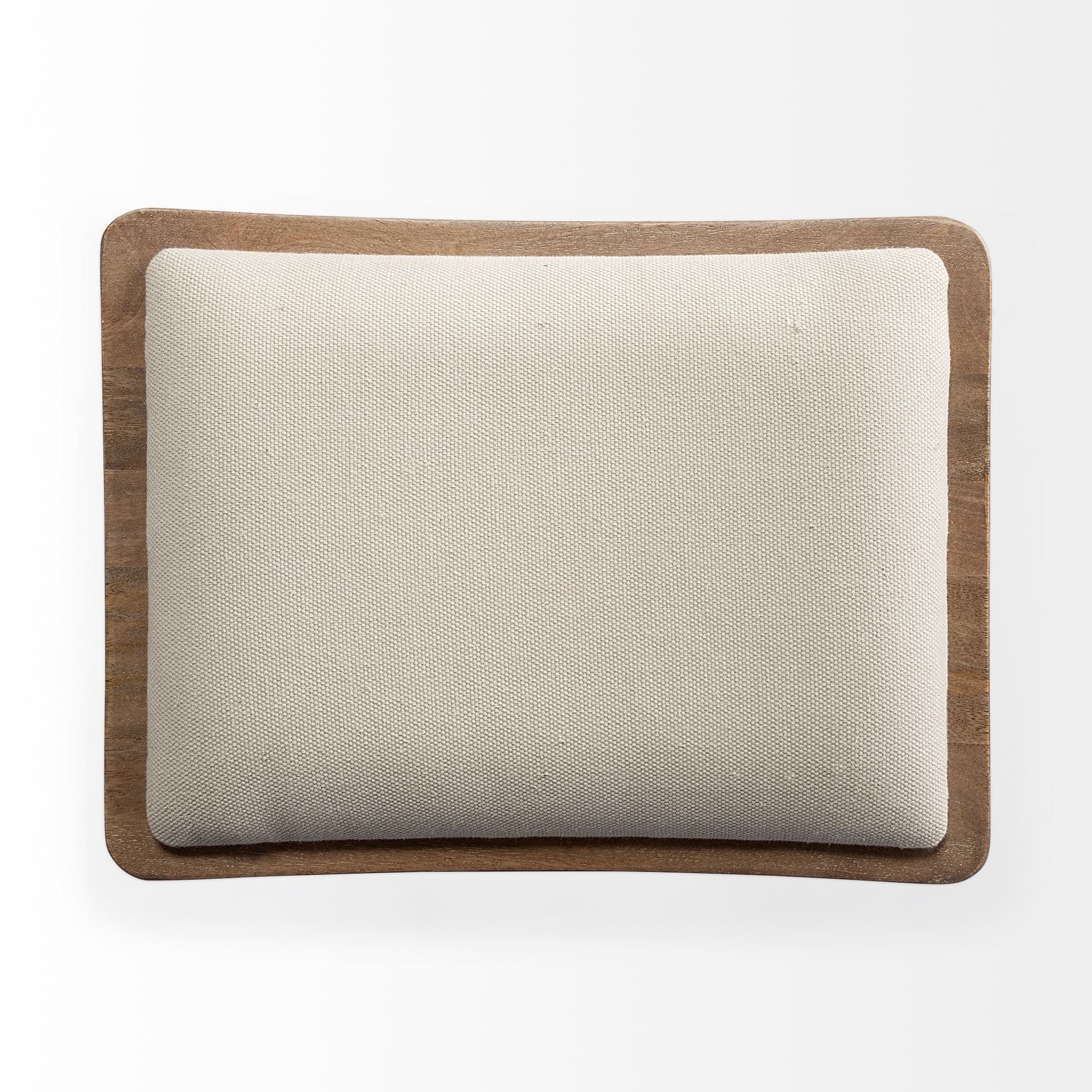 Katniss Backless 30in Seat Bar Stool | Cream Fabric w/ Gold Metal — product photograph