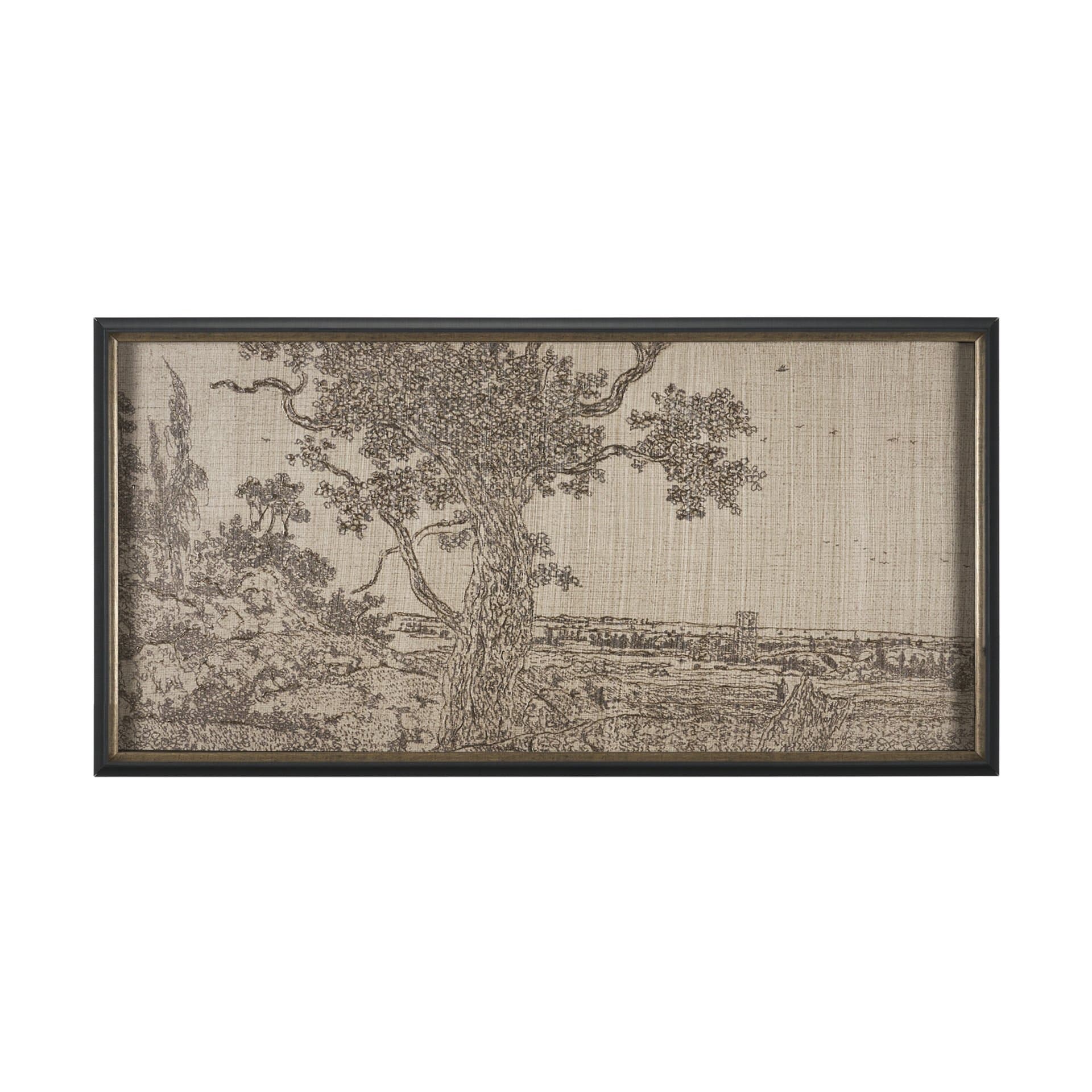 Landscape with an Oak Tree by Hercules Segers a Hand Embellished Framed Decograph Art Print — product photograph