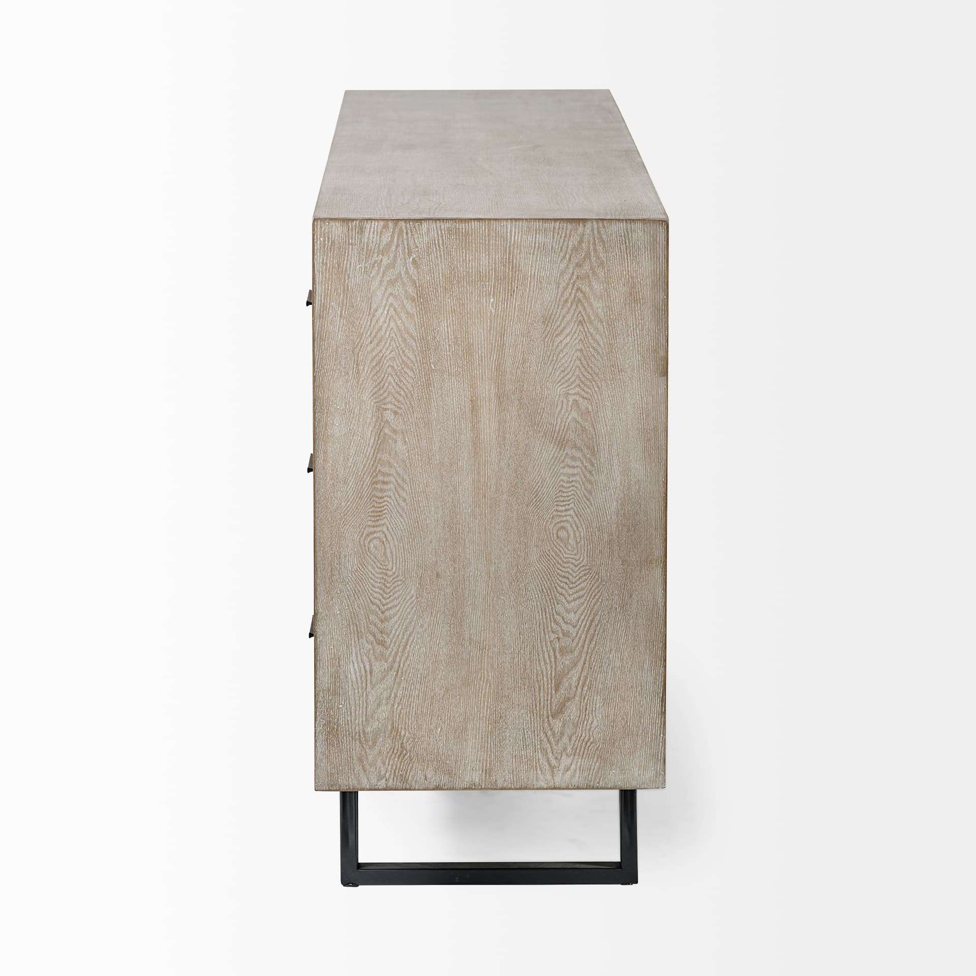 Giselle II Brown Fir Veneer W/Black Metal Leg 9 Drawer Sideboard — product photograph