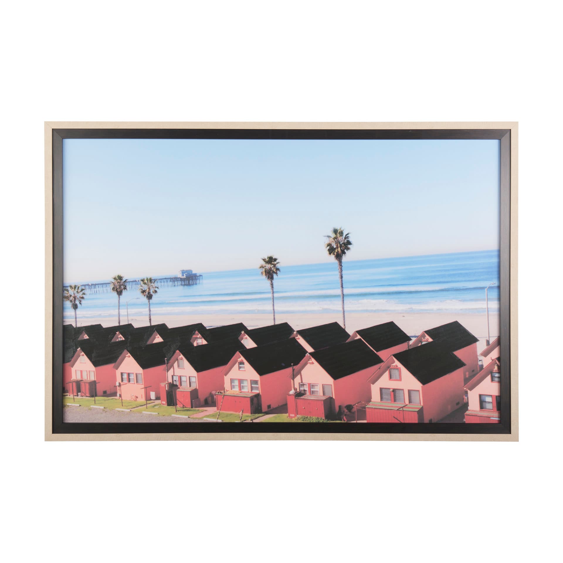 Oceanside by White Rock Girl a Hand Embellished Textured Framed Photo Art Print Matted under Glass — product photograph
