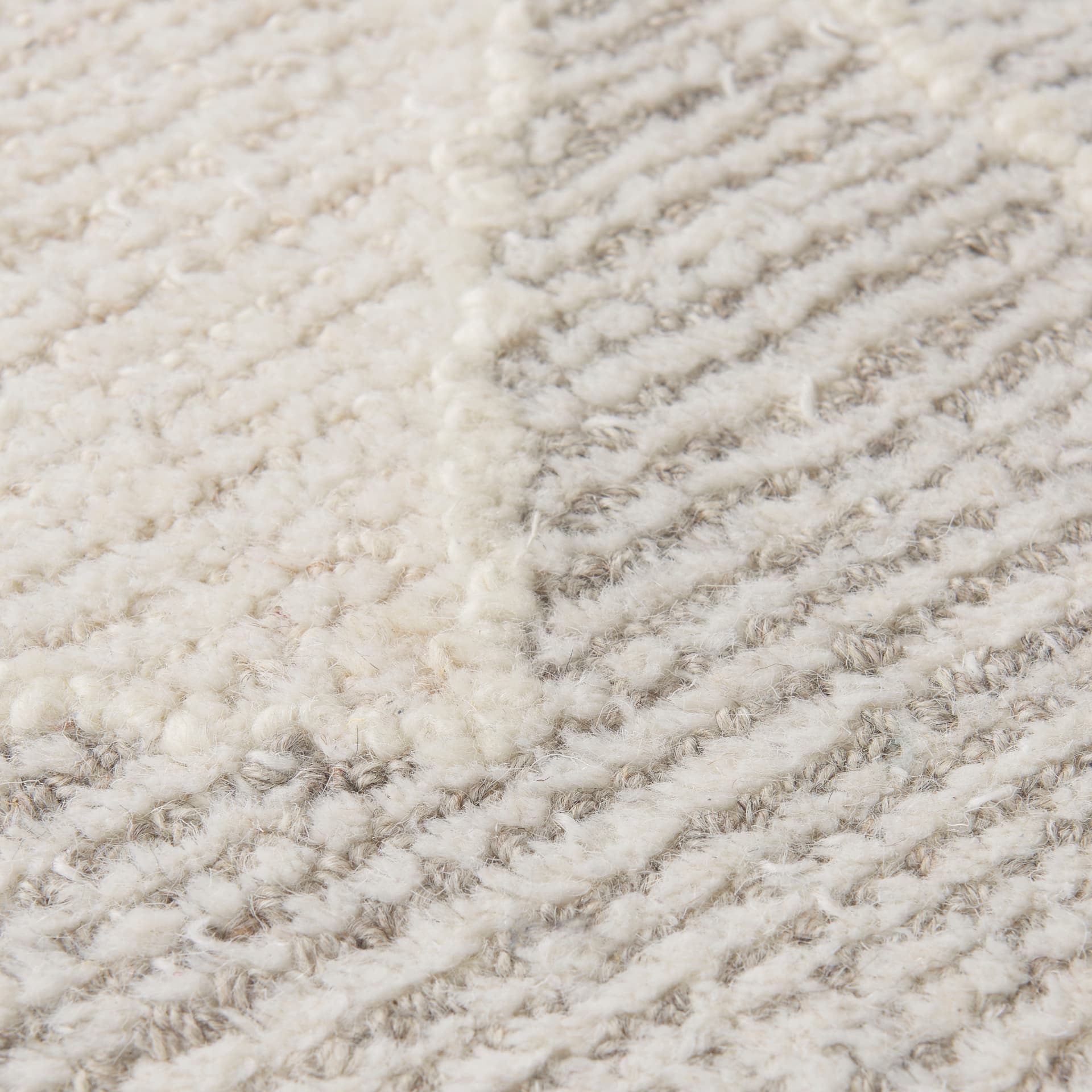 Kolt 5x8 Neutral Geometric Patterned Wool Area Rug — product photograph