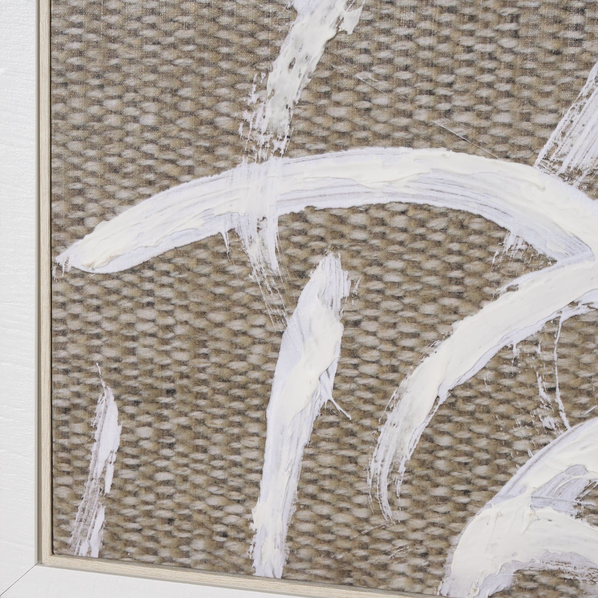 Woven Textile by Mercana Studio a Hand Embellished Textured Framed Canvas — product photograph