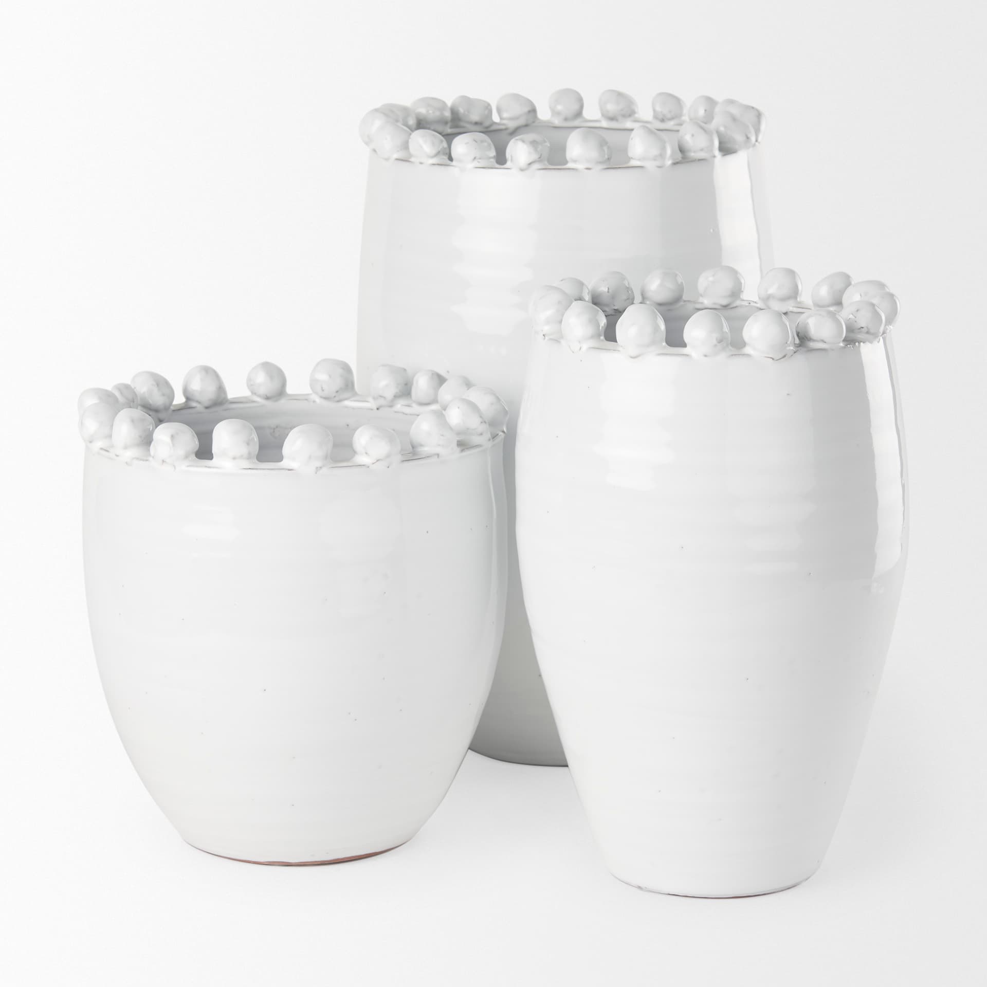 Basin Small Off-White Glazed Vase — product photograph