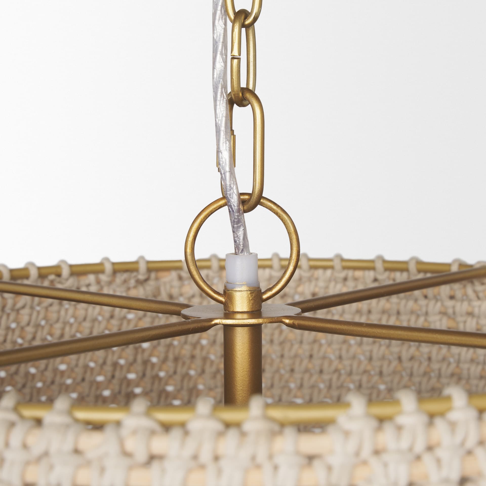 Tosha 1-Light Tapered Cotton Rope Drum Pendant — product photograph