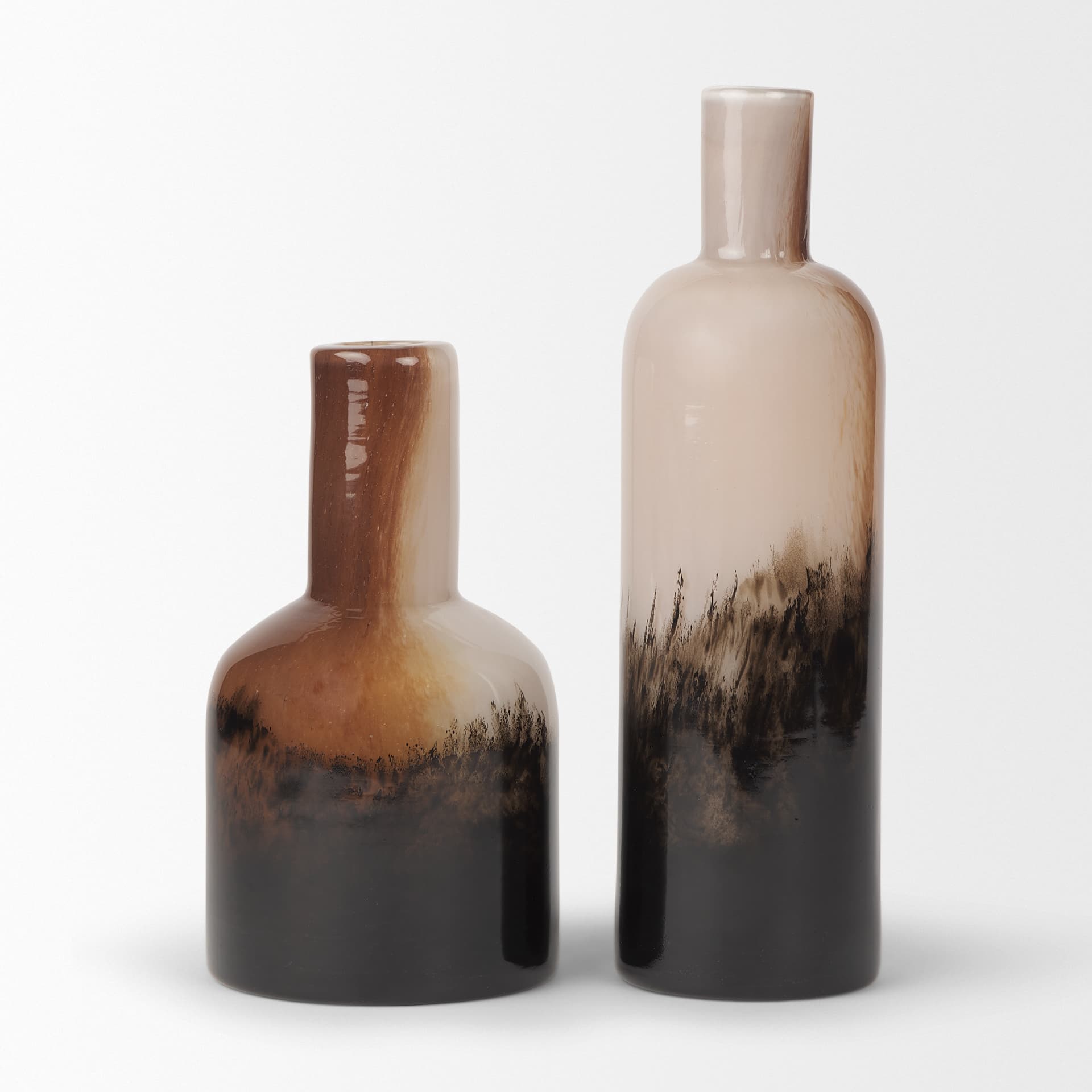 Marans Tall Amber Multi-Color Glass Vase — product photograph