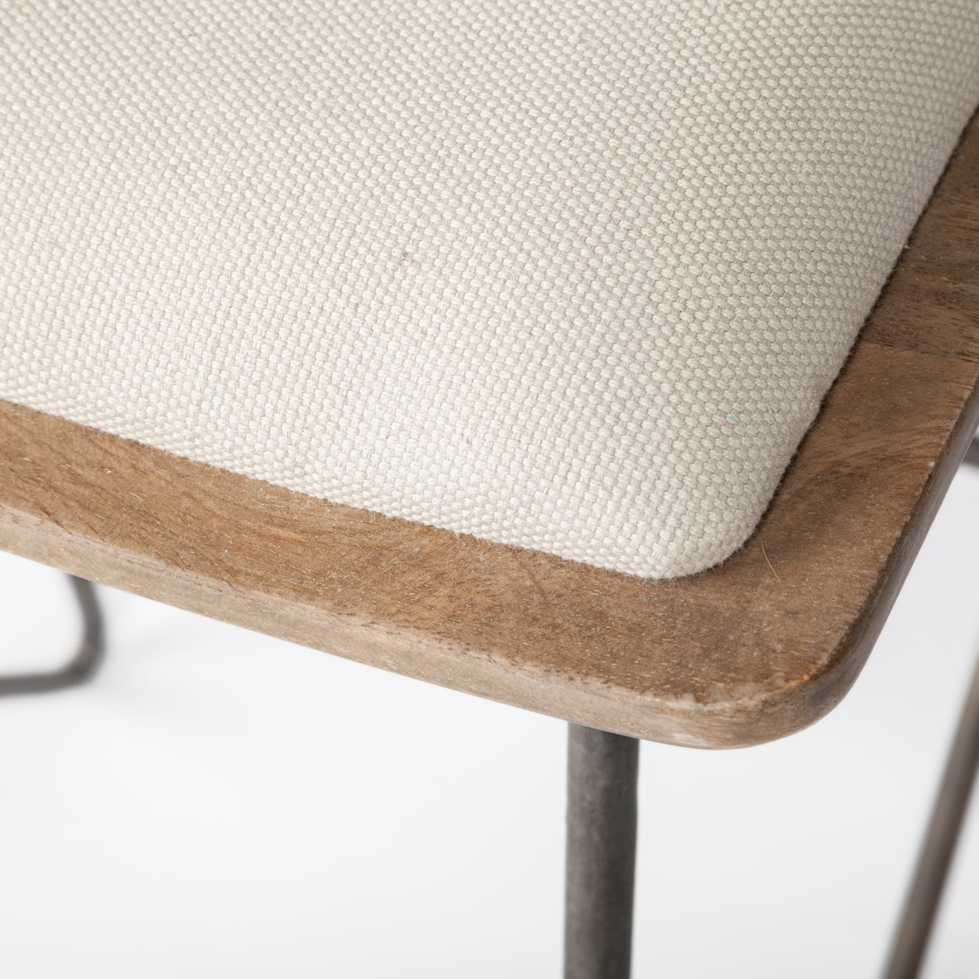 Katniss Backless 26in Seat Counter Stool | Cream Fabric w/ Gold Metal — product photograph