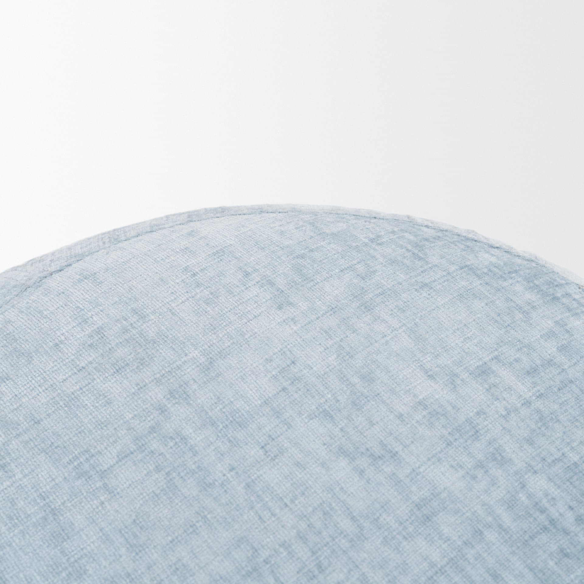 Siren French Blue Fabric w/ Brown Ash Wood Round Accent Stool — product photograph