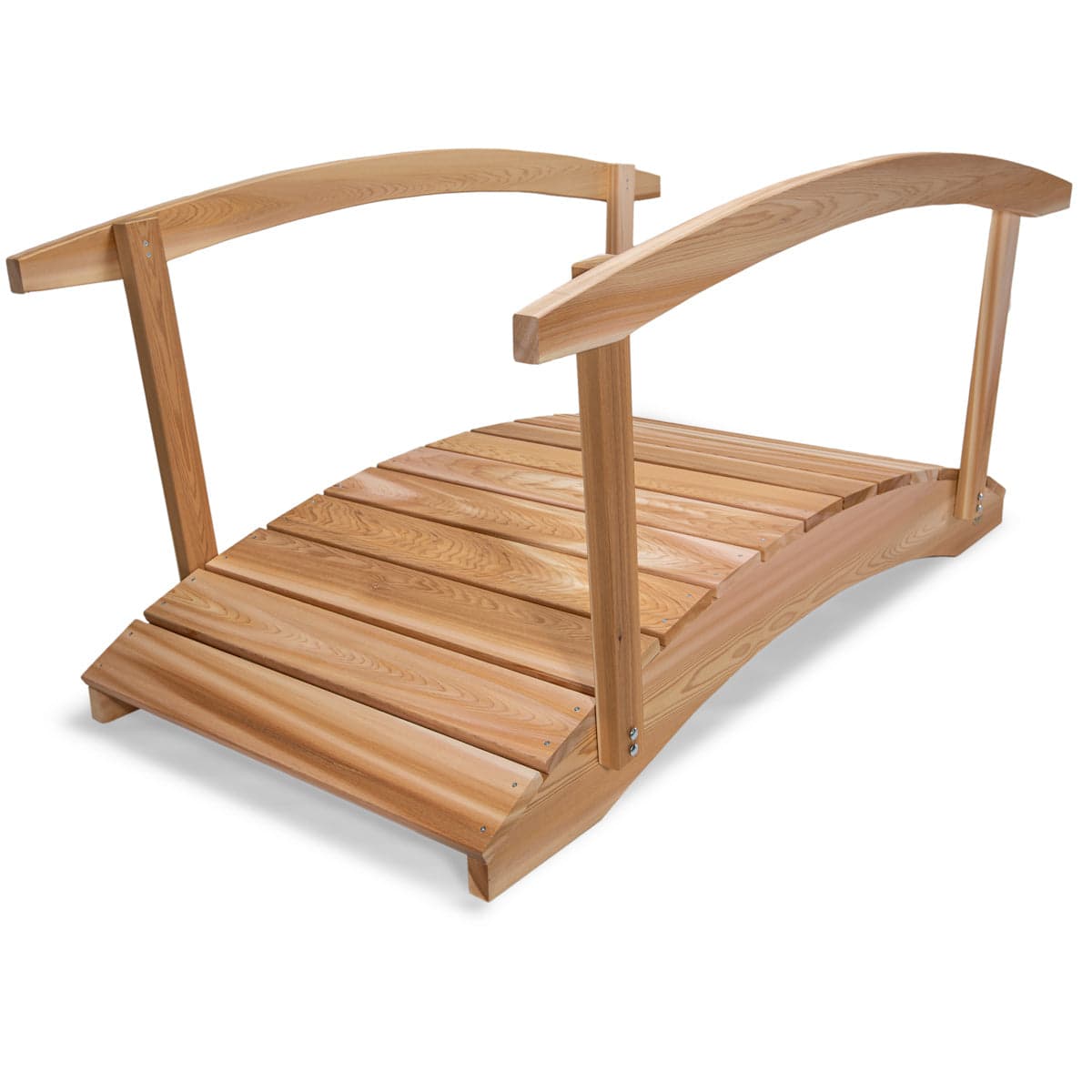 6-Ft Cedar Garden Bridge with Side Rails — product photograph