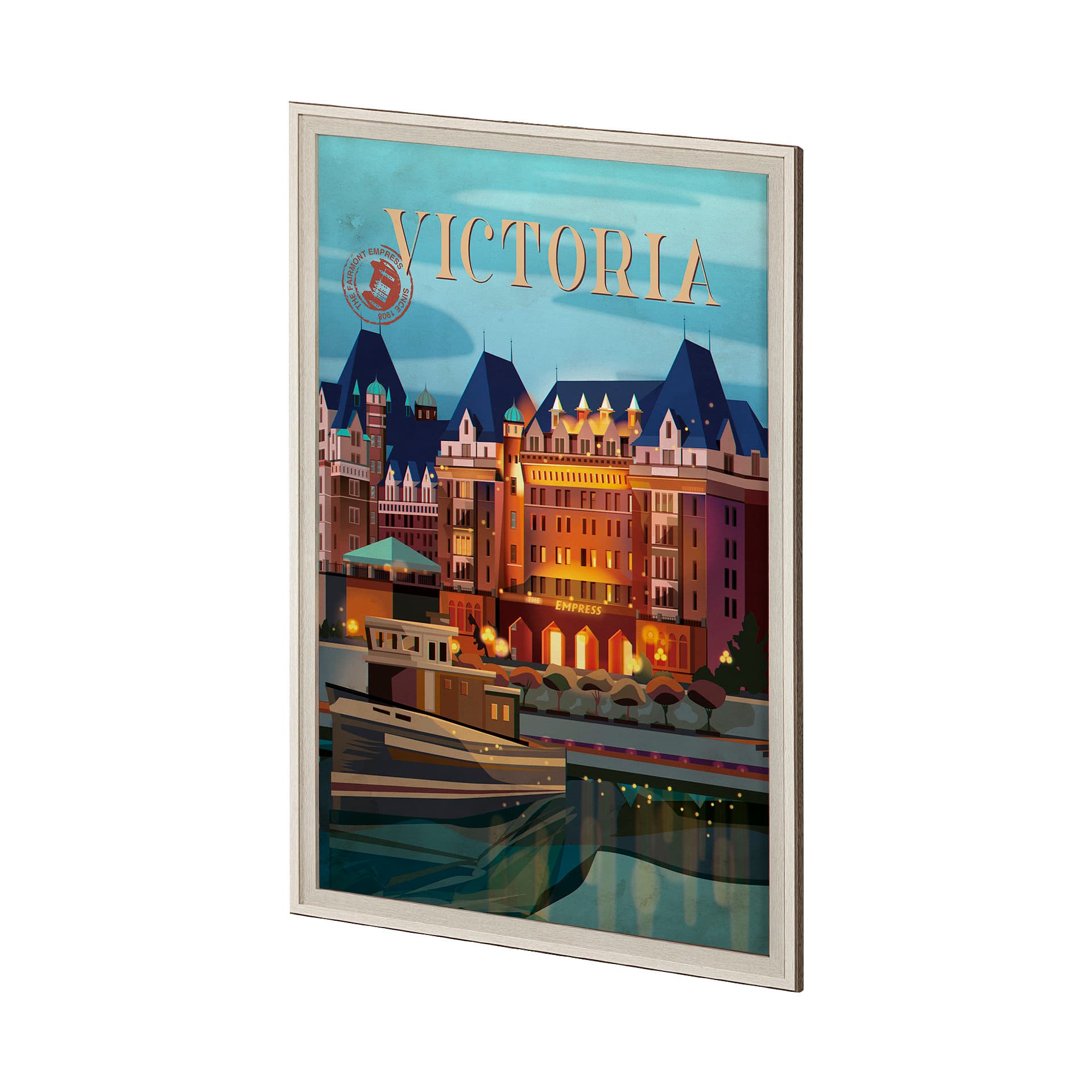 Victoria Go Canada (XL) by Mercana Studio a Hand Embellished Decograph Framed Art Print under Glass — product photograph