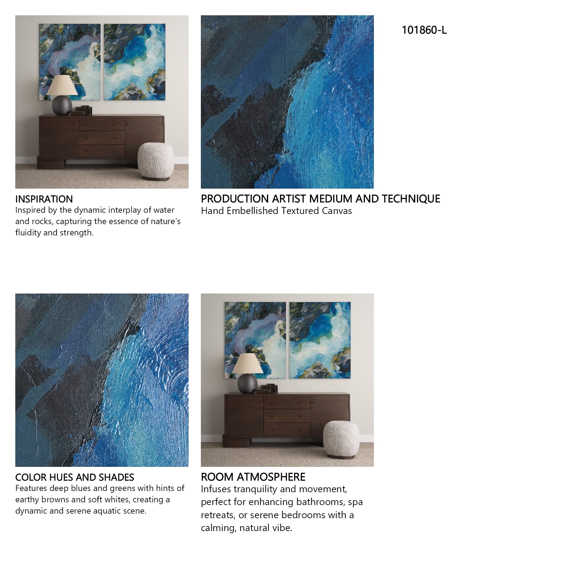 Aerial View II by Silvia Krause a Hand Embellished Textured Canvas — in a styled room