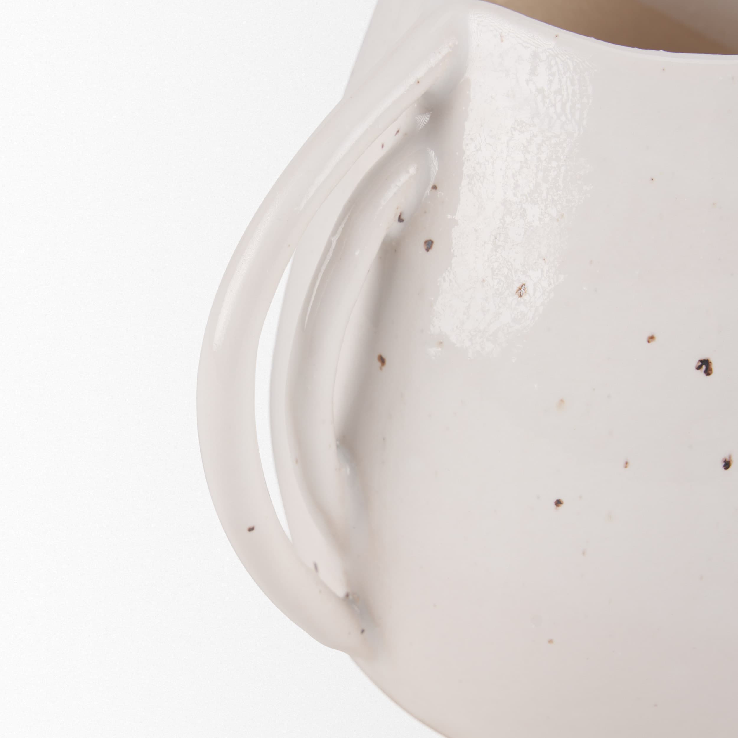 Urvi Short Off White Speckled Asymmetrical Ceramic Vase — product photograph