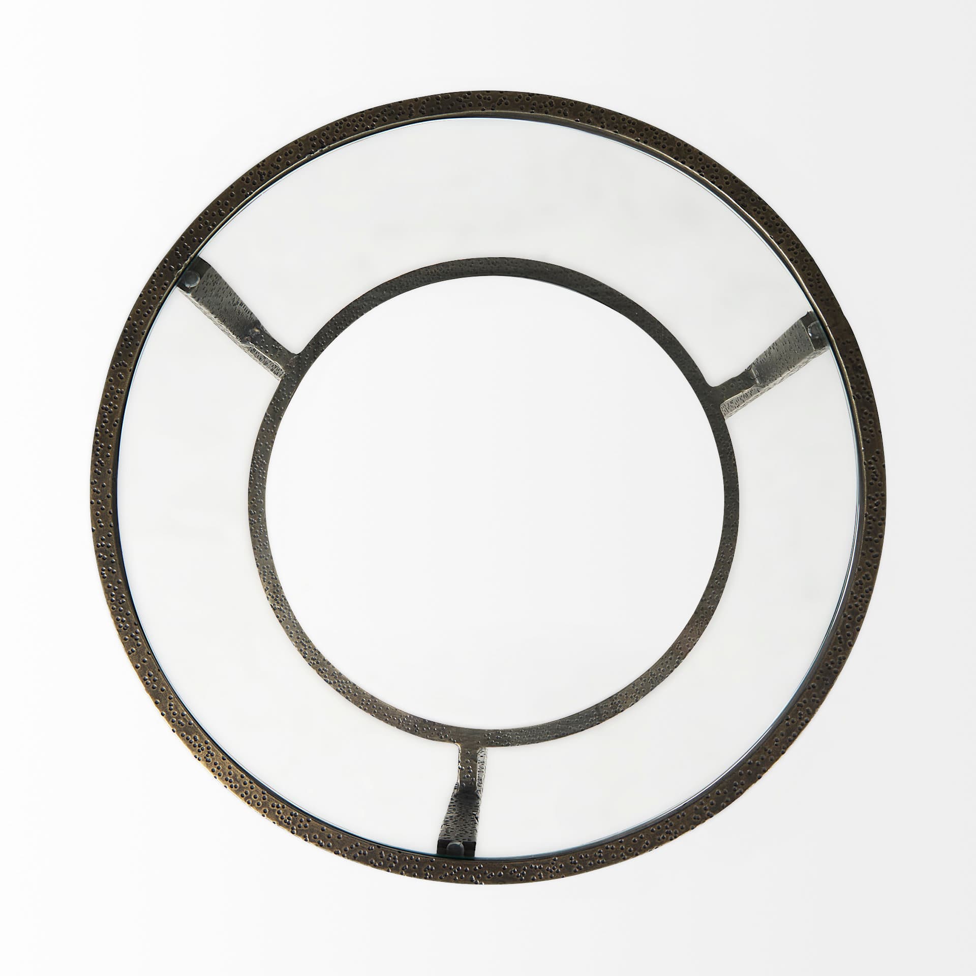 Felicity 15.8L X 15.8W X 22.5H Glass Top W/ White Marble Shelf and Antique Gold Base End/Side Table — product photograph