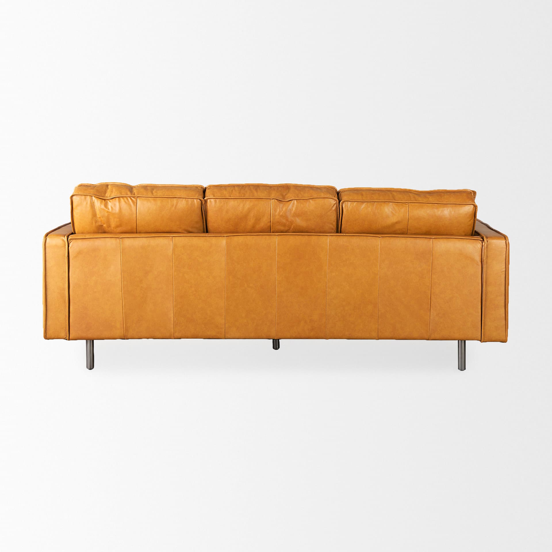 D'Arcy 88.0L x 37.0W x 34.0H Tan Leather Sofa — product photograph