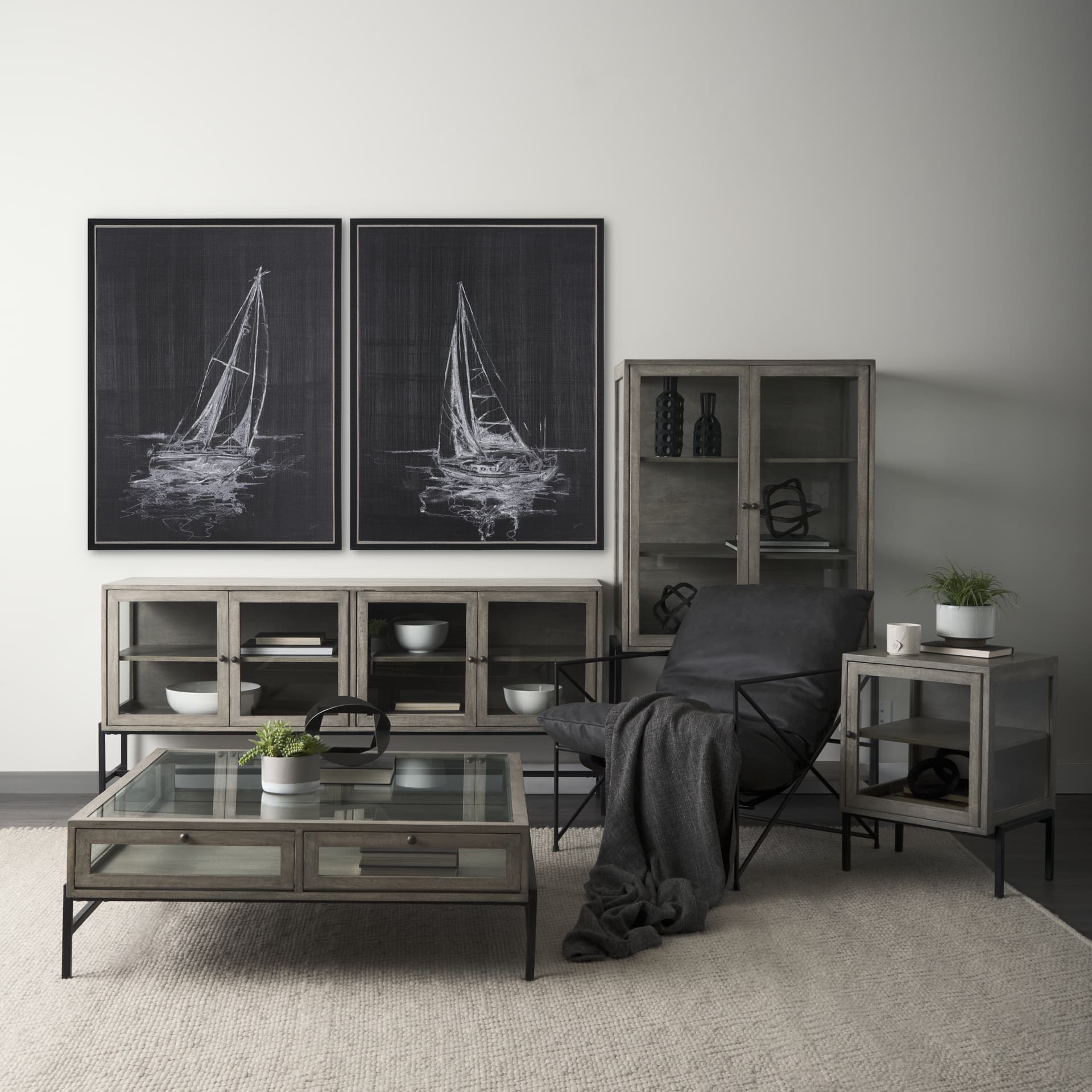 Sail Away II by Mercana Studio a Hand Embellished Textured Framed Canvas — product photograph