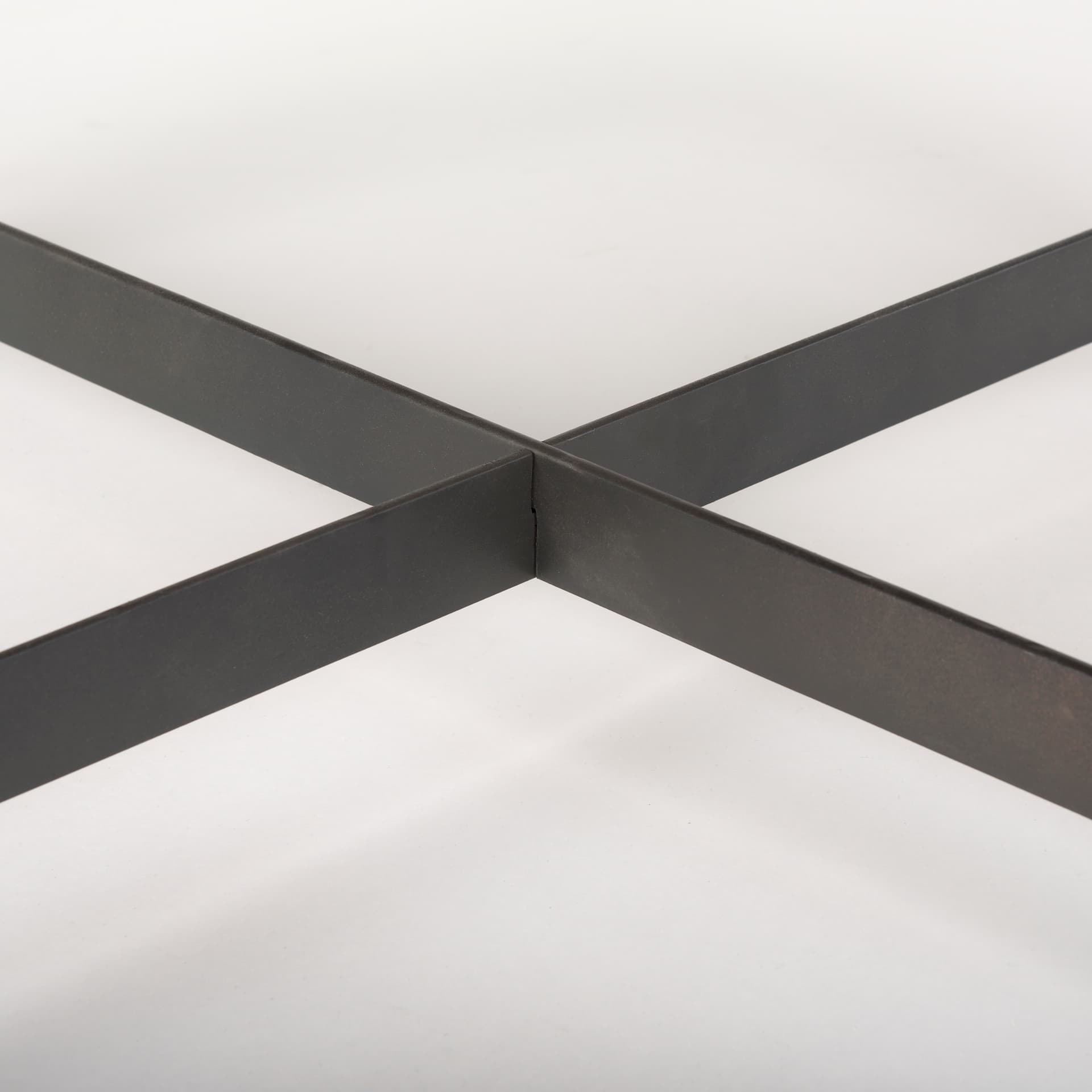 Marquisa 34.25" Round Small Brown Wood w/ Black Metal Coffee Table — product photograph