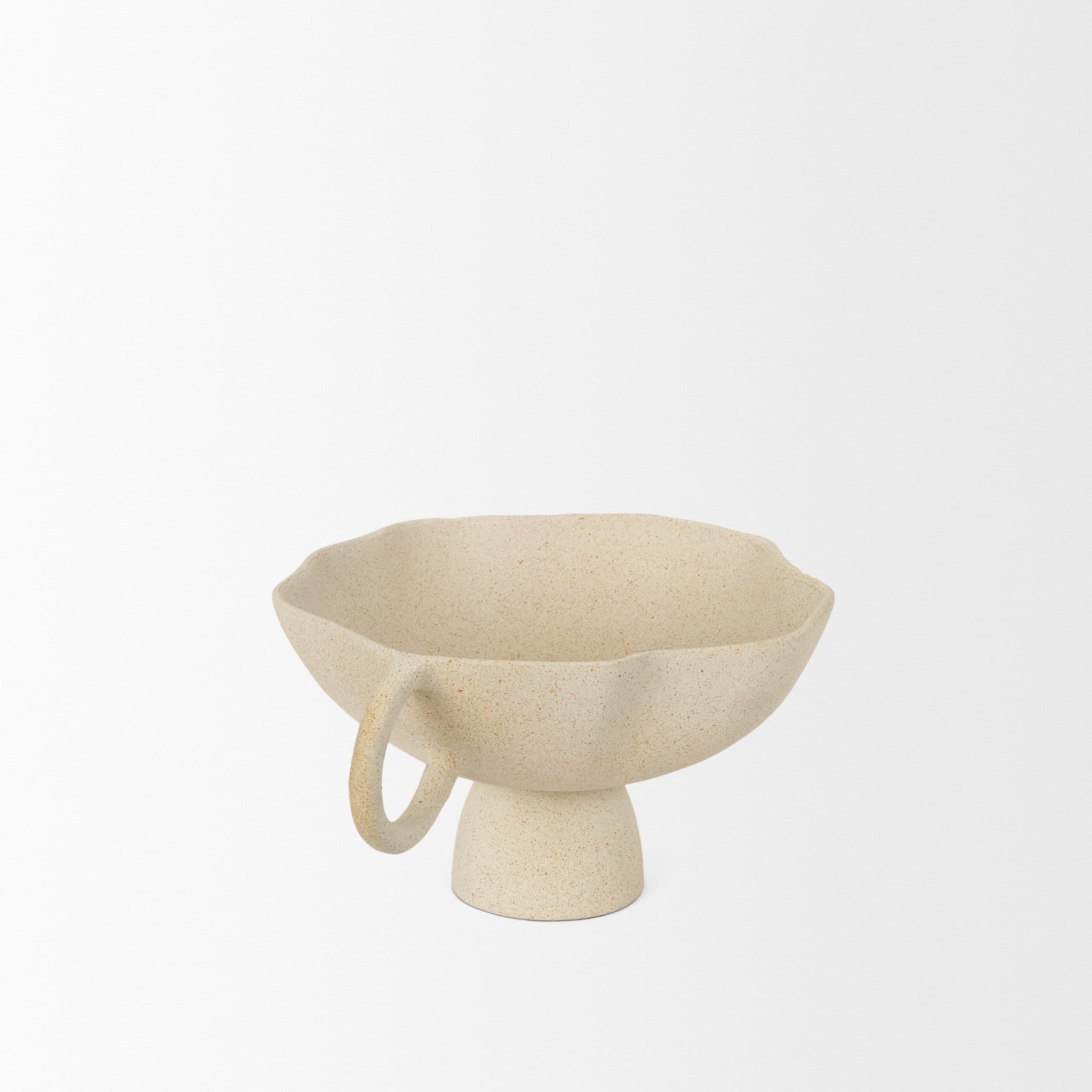 Radka Beige Textured Small Metal Decorative Bowl — product photograph