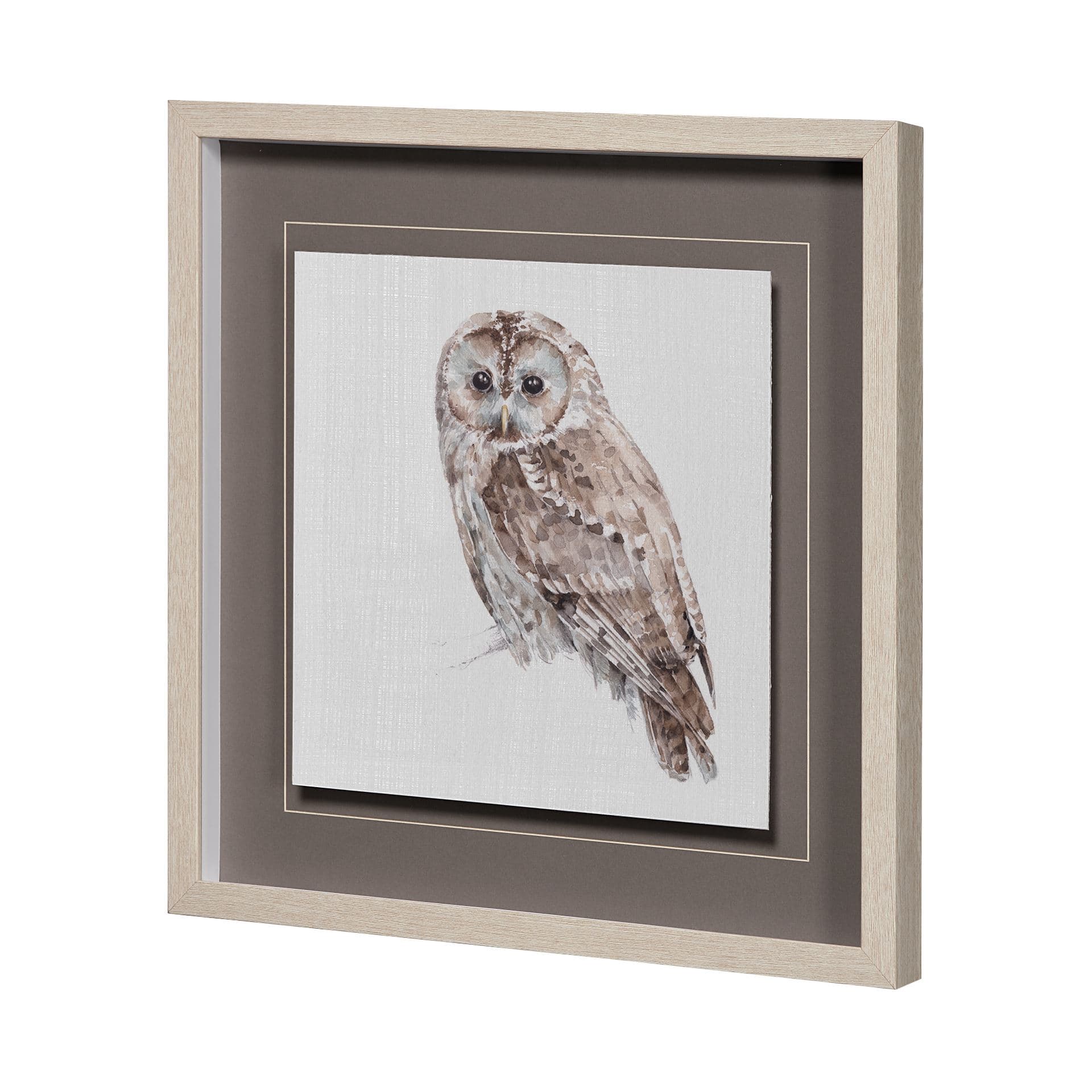 Forest Friends IX (Owl) by Lisa Audit Hand Embellished Textured Framed Art Print Matted under Glass — product photograph