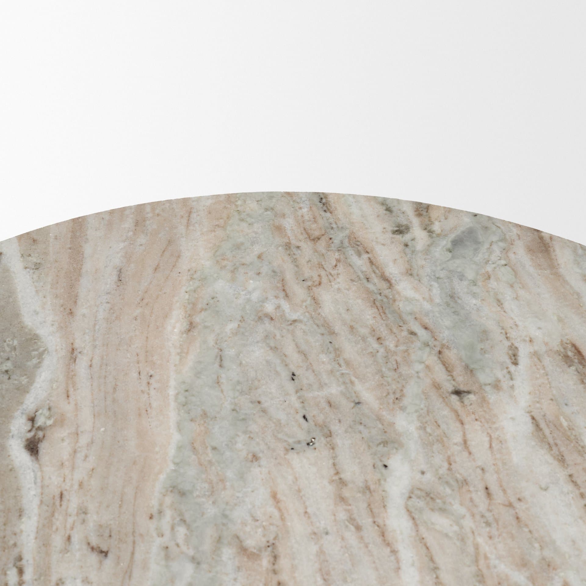 Nylah Solid Pink Marble Round Accent Table — product photograph