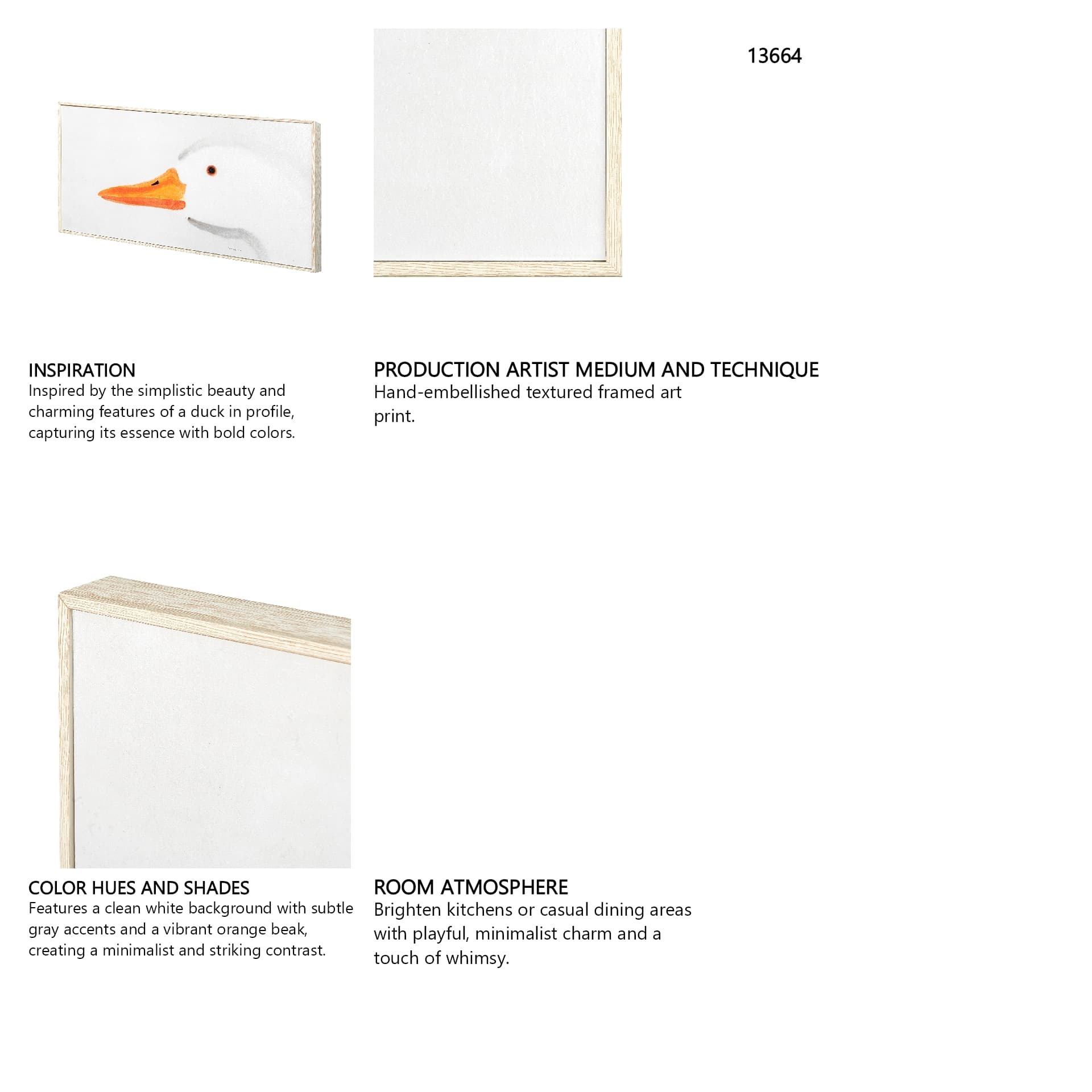 Duck Gazing I by Mercana Studio a Hand Embellished Textured Framed Art Print — in a styled room