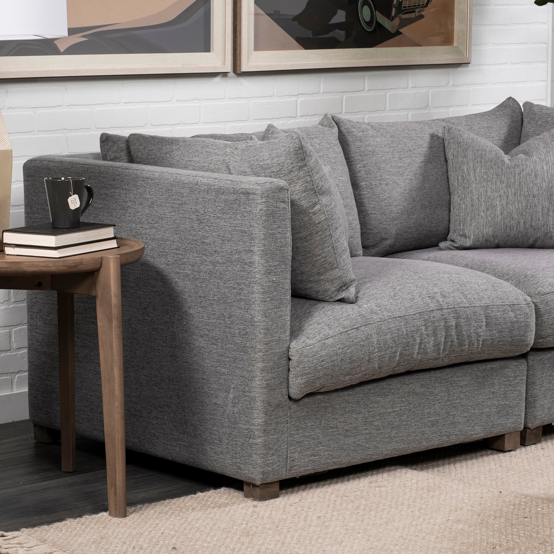 Valence 37.8L x 38.6W x 28.3H Castlerock Gray Corner Sectional Piece — product photograph